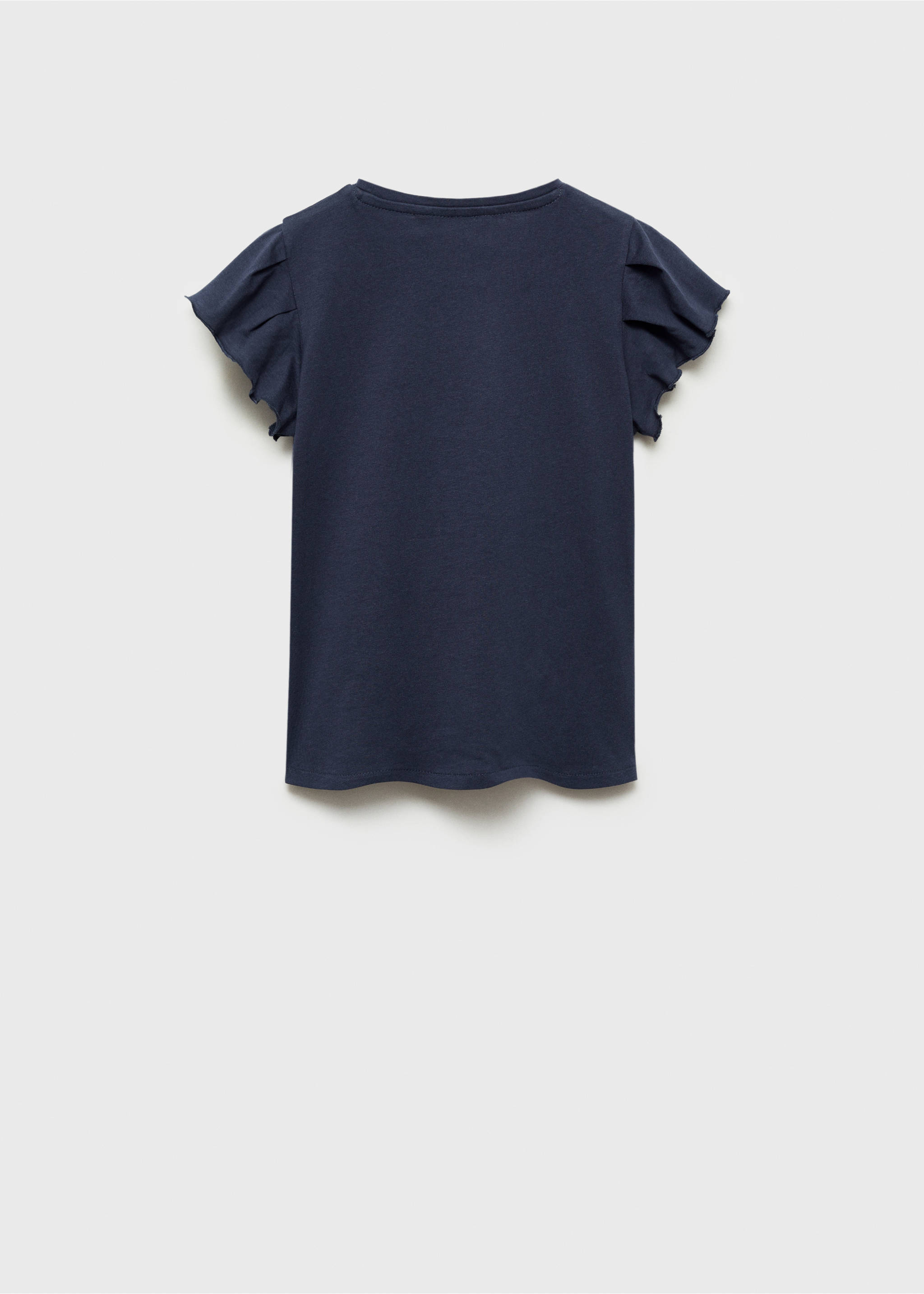 Short-sleeved ruffle t-shirt - Reverse of the article, Dark Navy. Ref: 87044800-00.