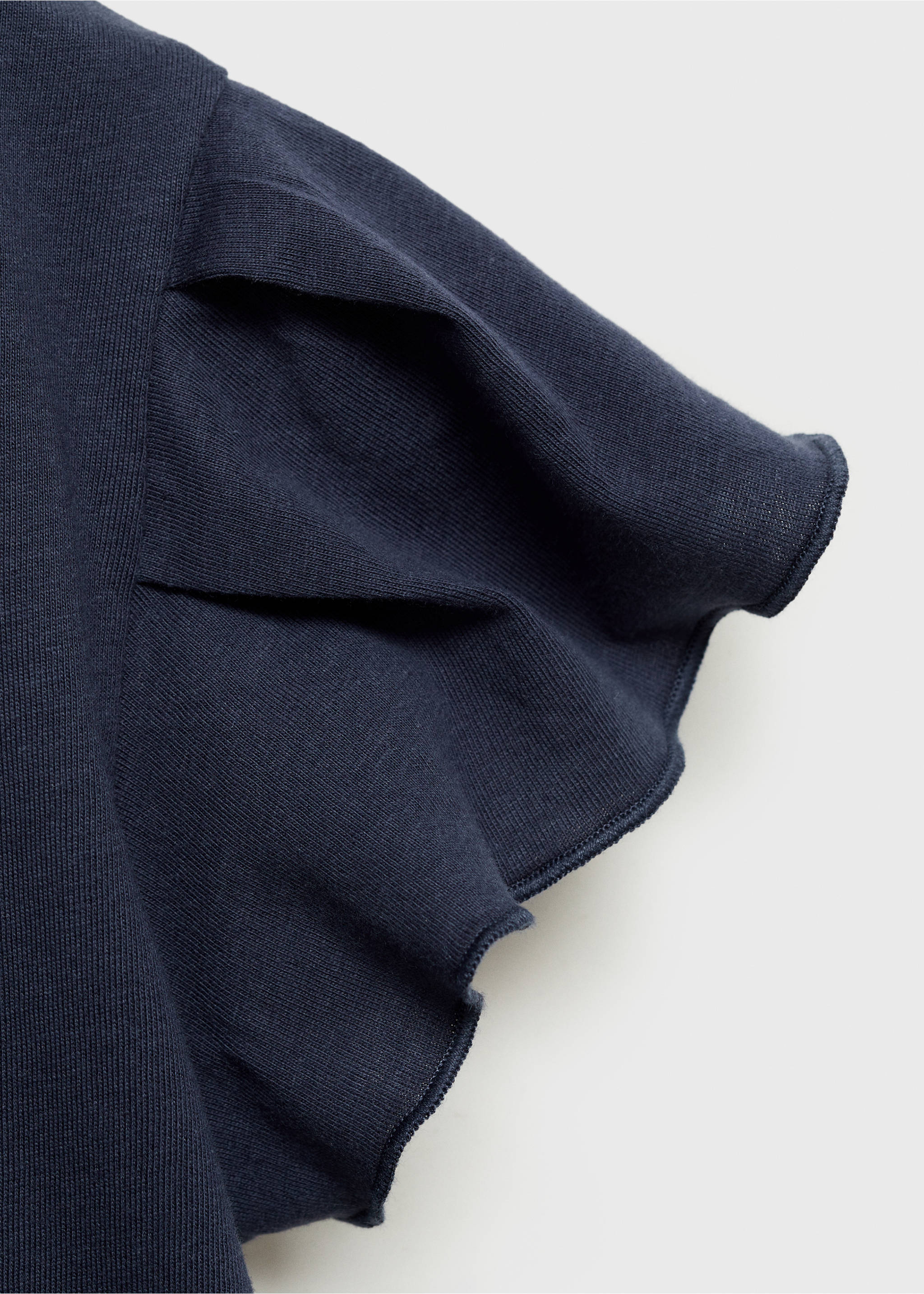Short-sleeved ruffle t-shirt - Details of the article 8, Dark Navy. Ref: 87044800-00.