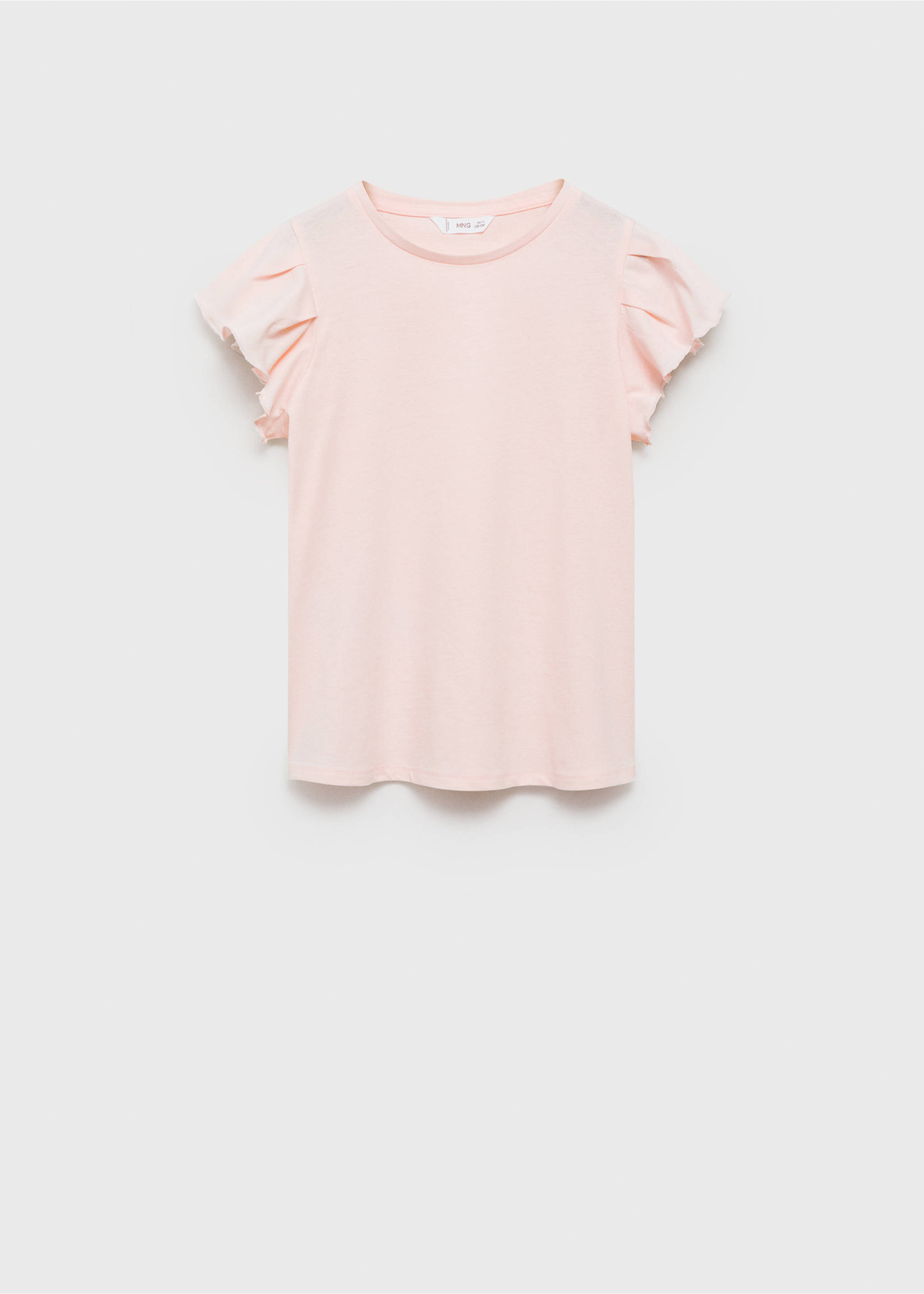 Short-sleeved ruffle t-shirt - Article without model, Pink. Ref: 87044800-00.