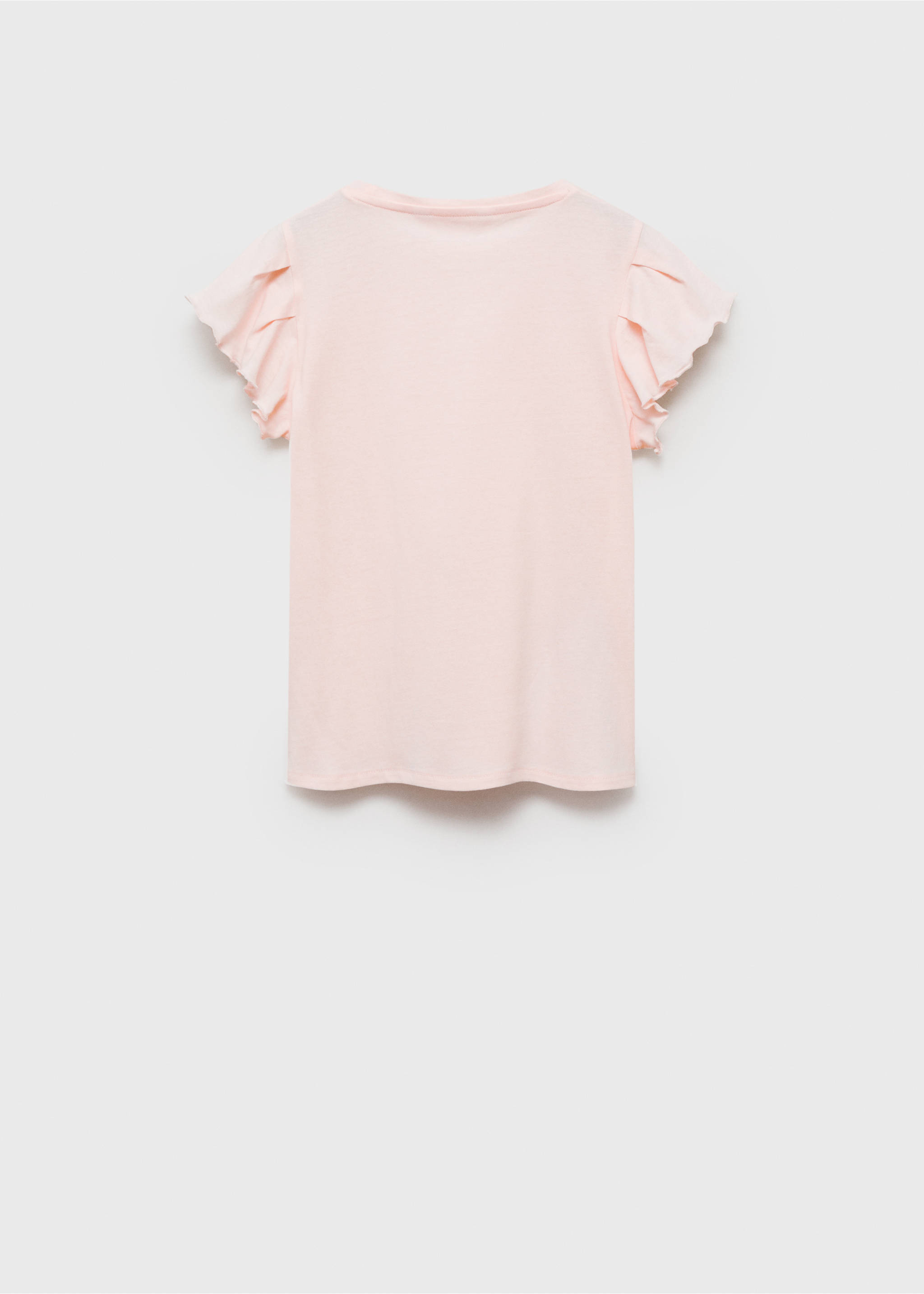 Short-sleeved ruffle t-shirt - Reverse of the article, Pink. Ref: 87044800-00.