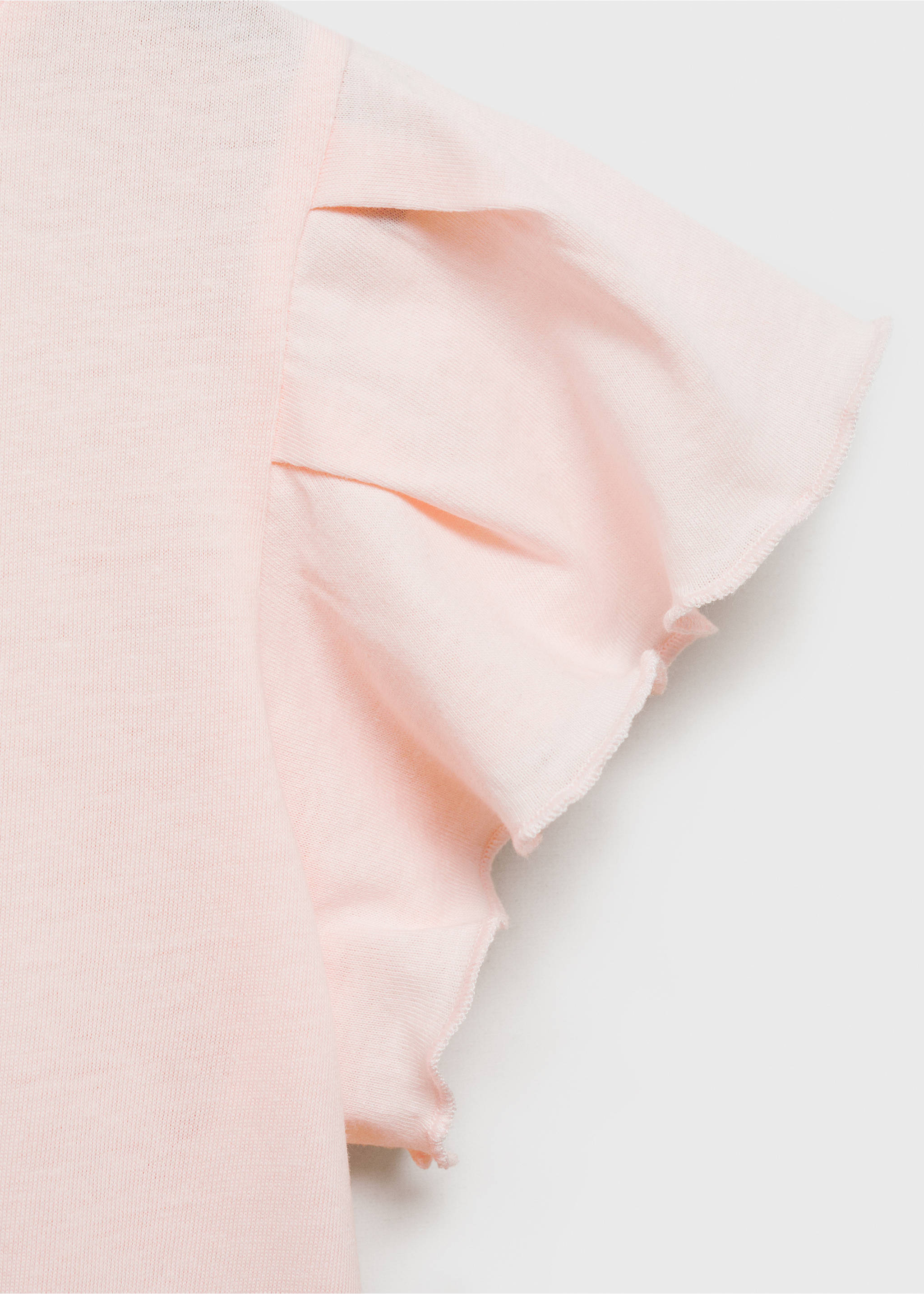 Short-sleeved ruffle t-shirt - Details of the article 8, Pink. Ref: 87044800-00.