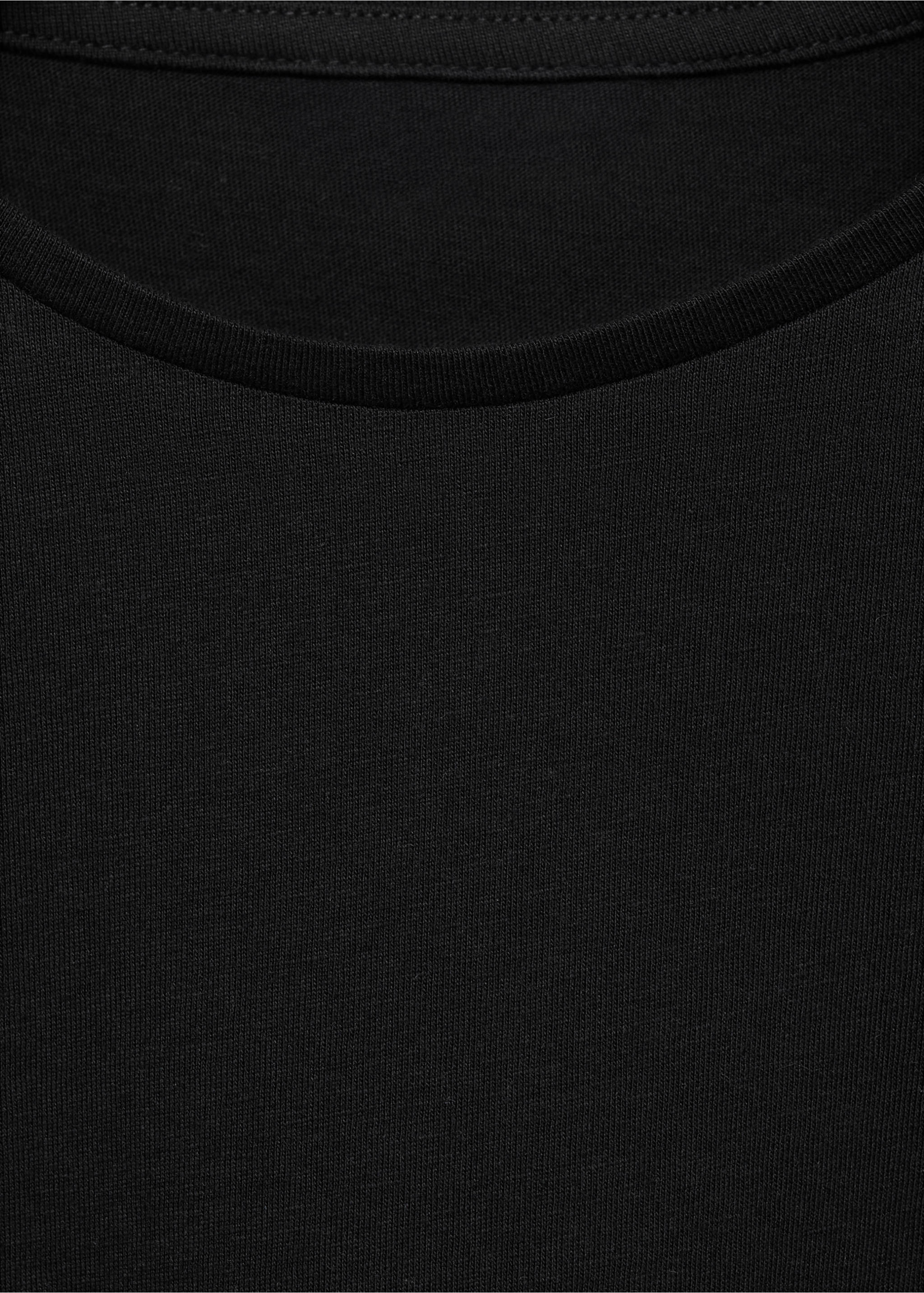 Kurzärmliges T-Shirt mit Rüschen - Detail des Artikels 0, Schwarz. Ref: 87044800-00.