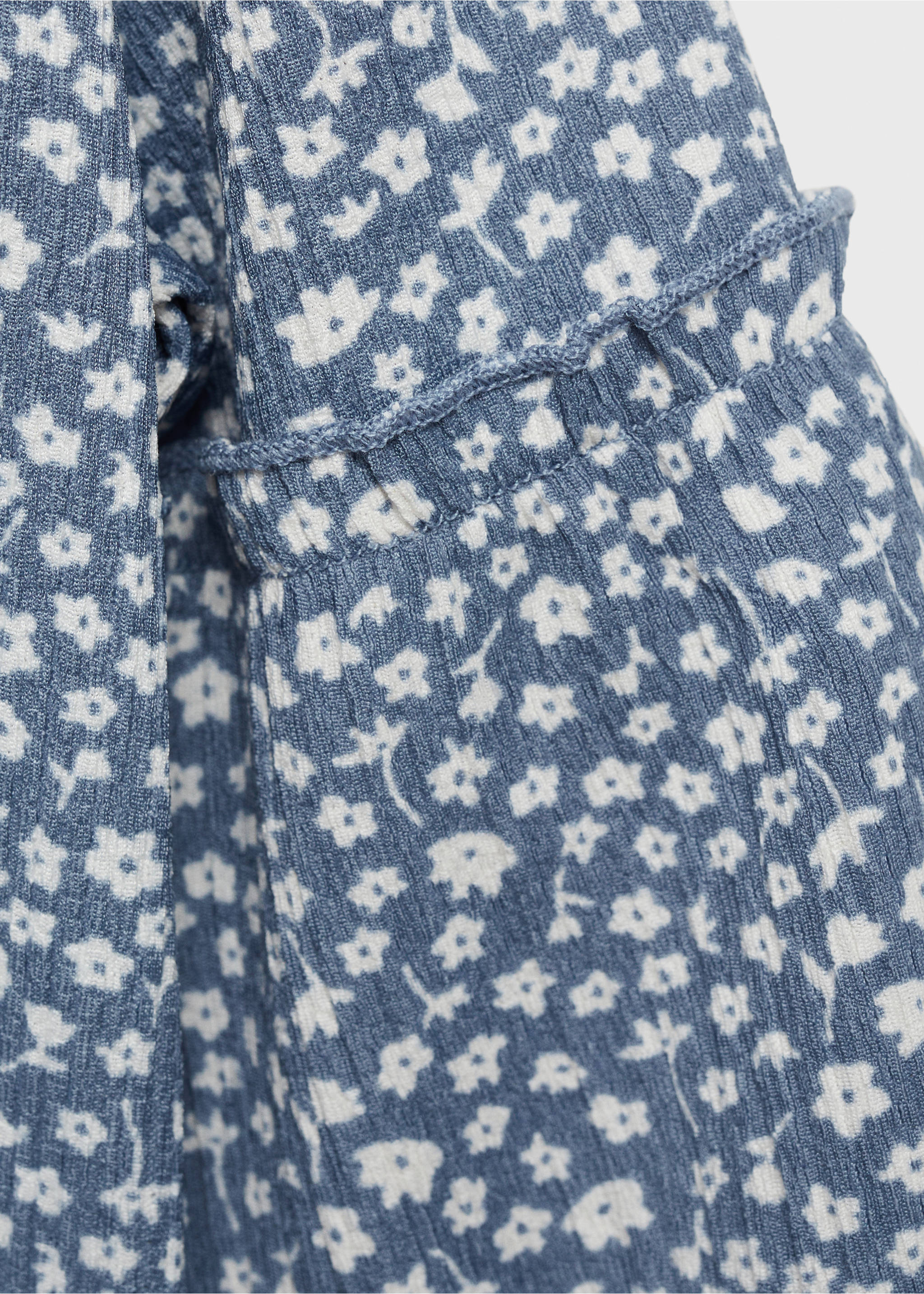 Langarm-T-Shirt mit Blumenmotiv - Detail des Artikels 8, Blau. Ref: 87044803-00.