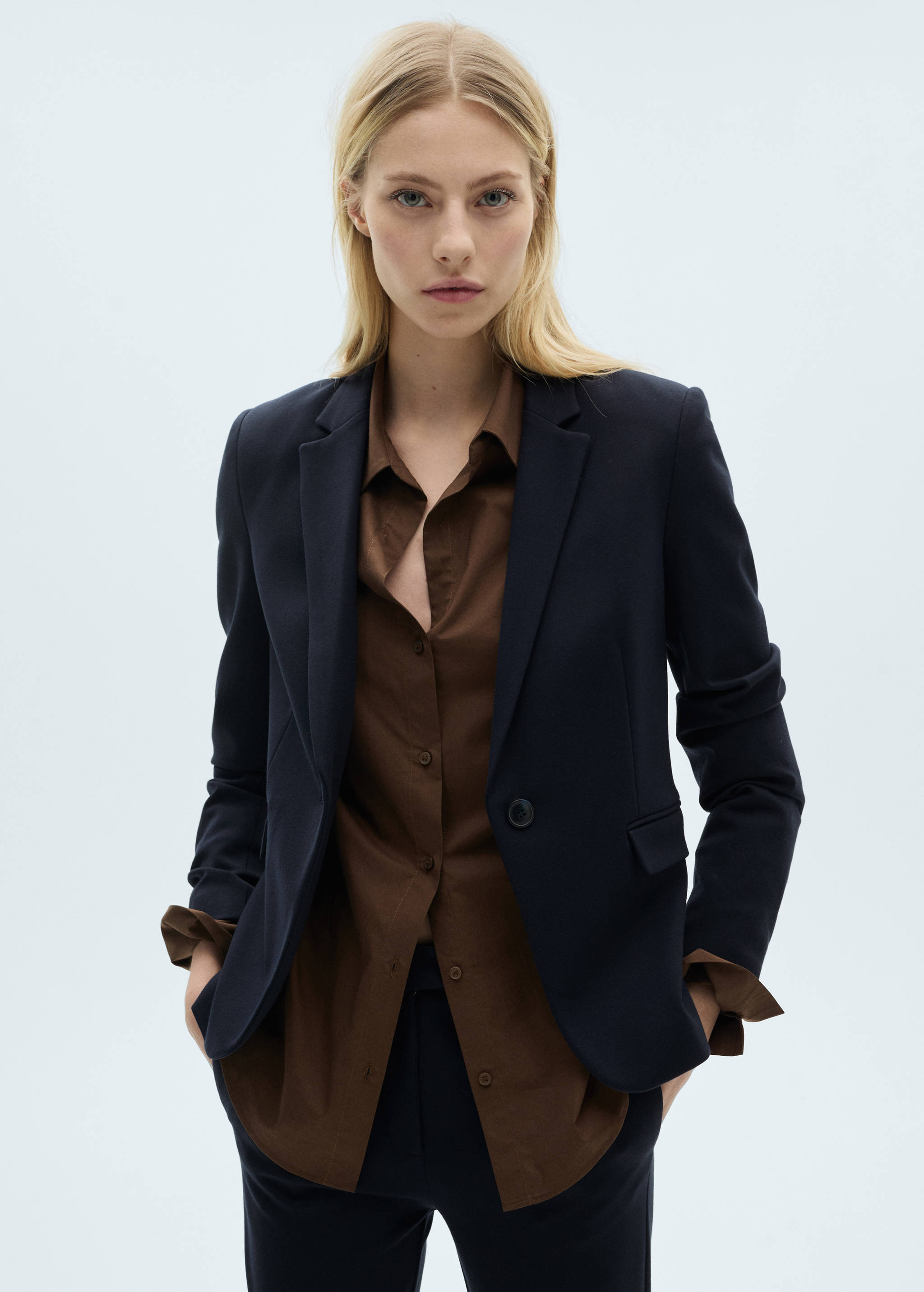 Suit blazer with flap pockets - Medium plane