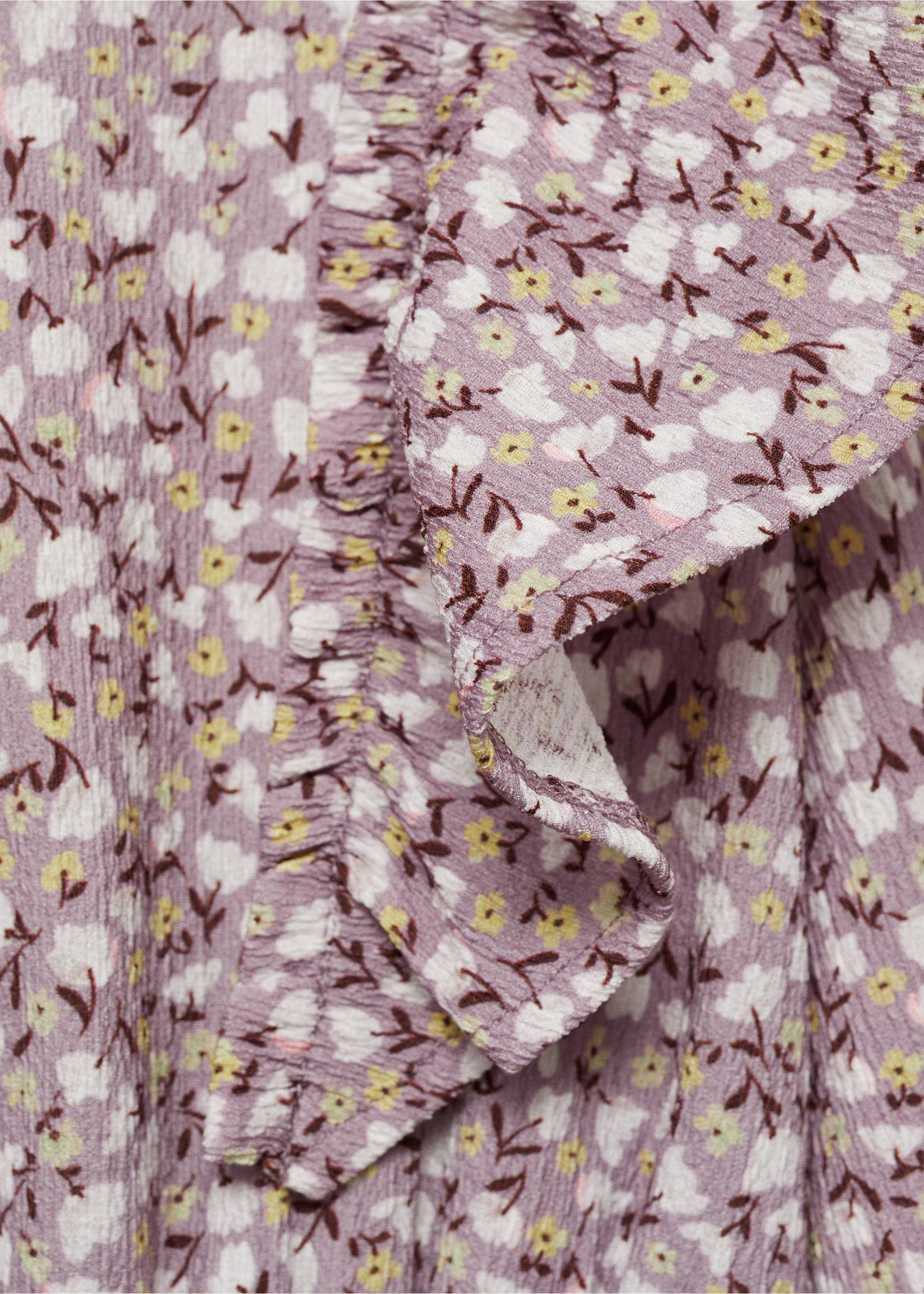 Ruffled floral dress - Details of the article 8, Lavender. Ref: 87044809-00.