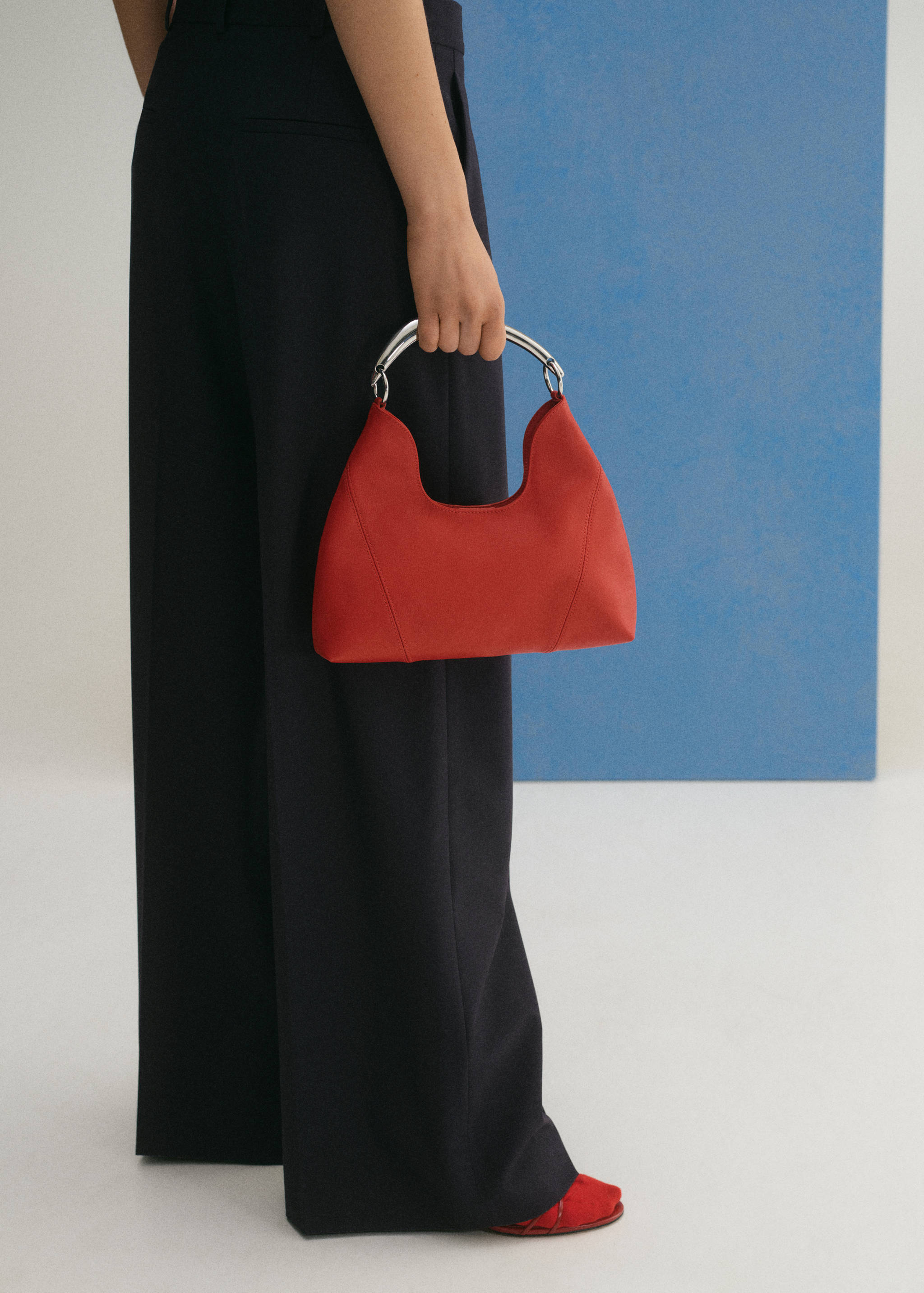 Wide leg wool-blend pleated pants - Medium plane