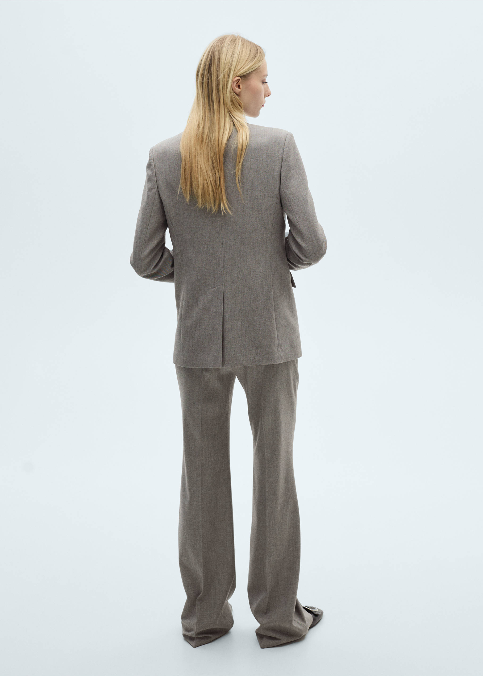 Straight suit trousers - Reverse of the article, Grey. Ref: 87045140-00.