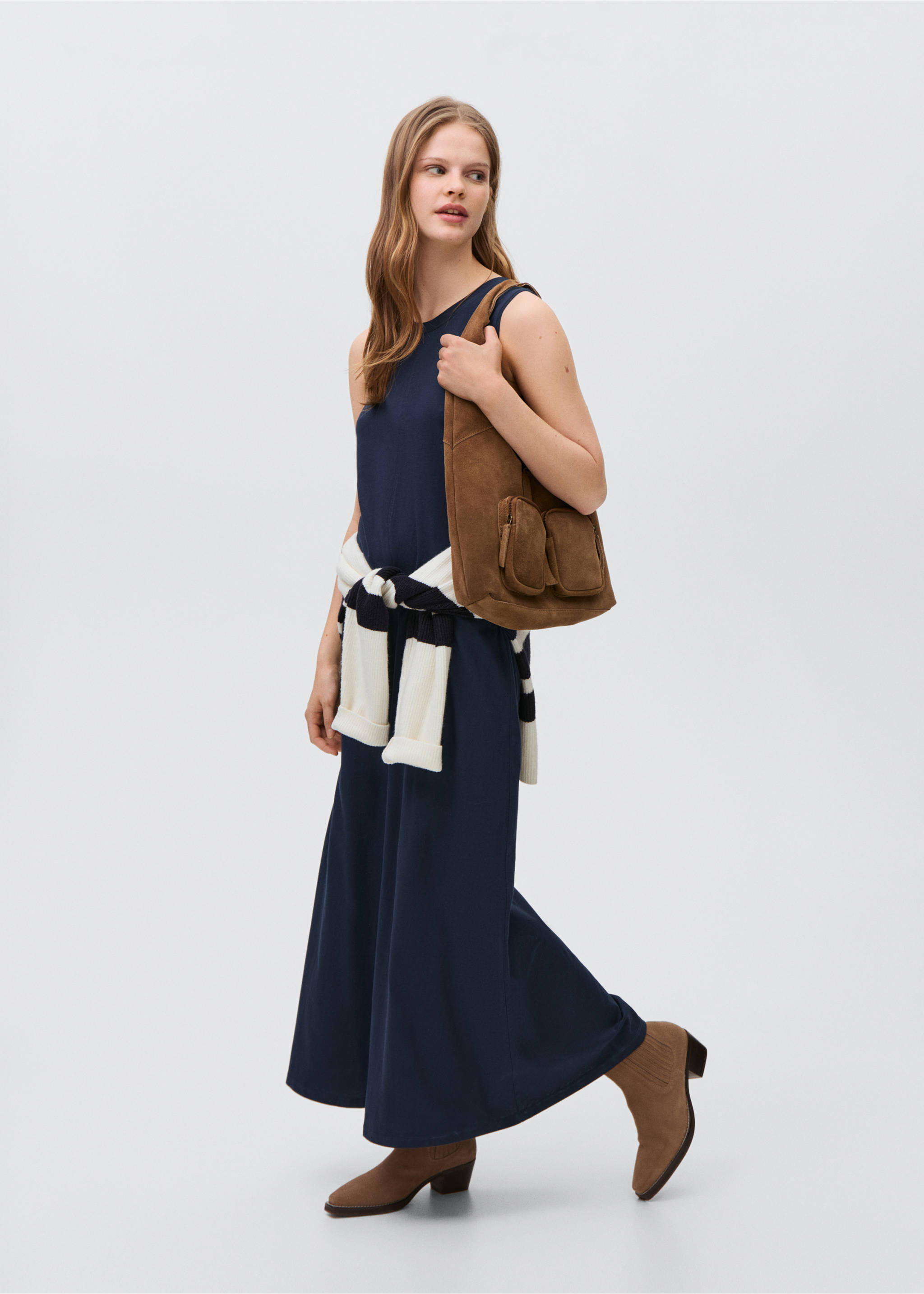 Sleeveless knitted dress - General plane, Dark Navy. Ref: 87045730-00.