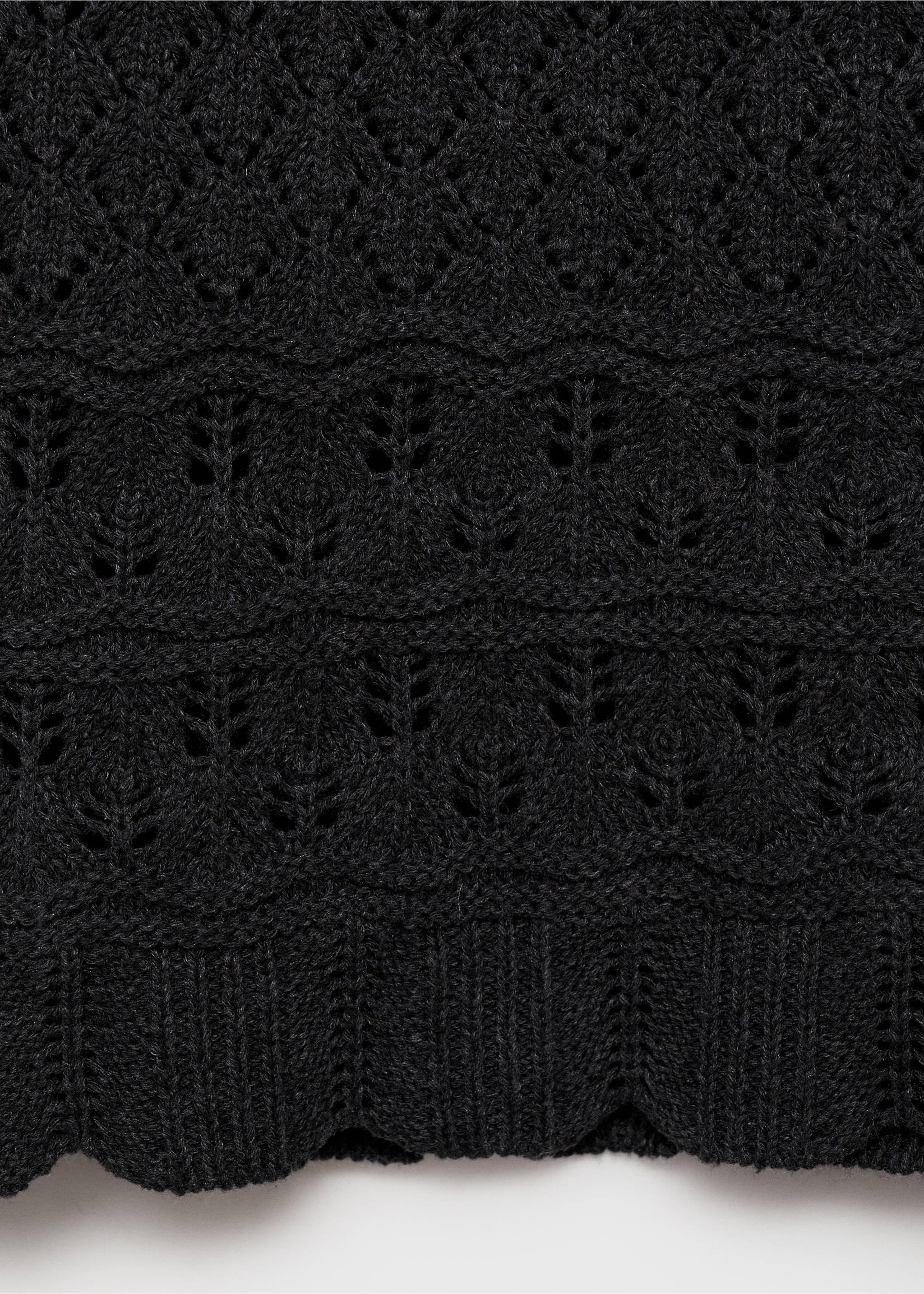 Broderie anglaise panel top - Details of the article 0, Charcoal. Ref: 87045731-00.