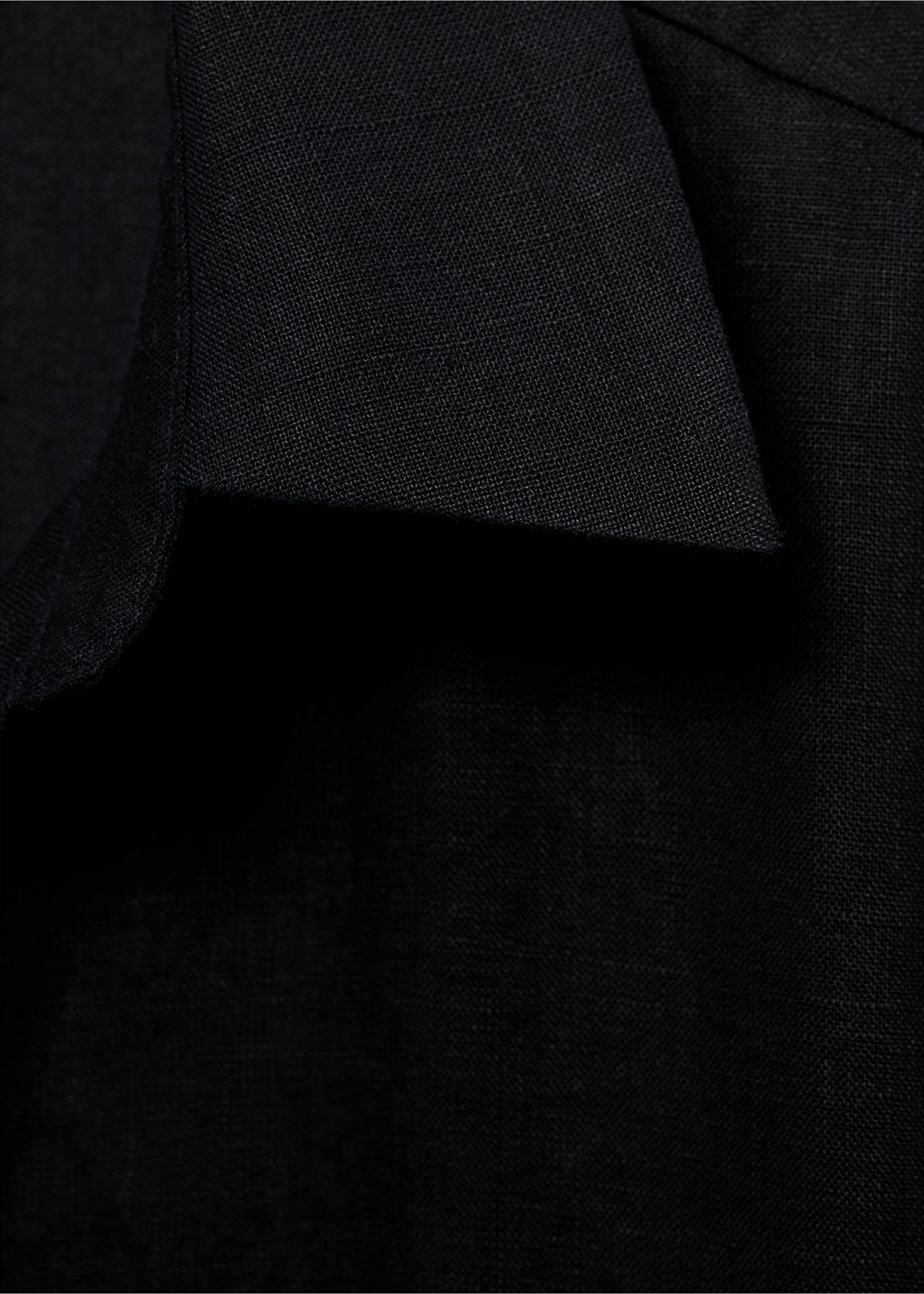 Linen 100% shirt - Details of the article 8, Black. Ref: 87045735-00.