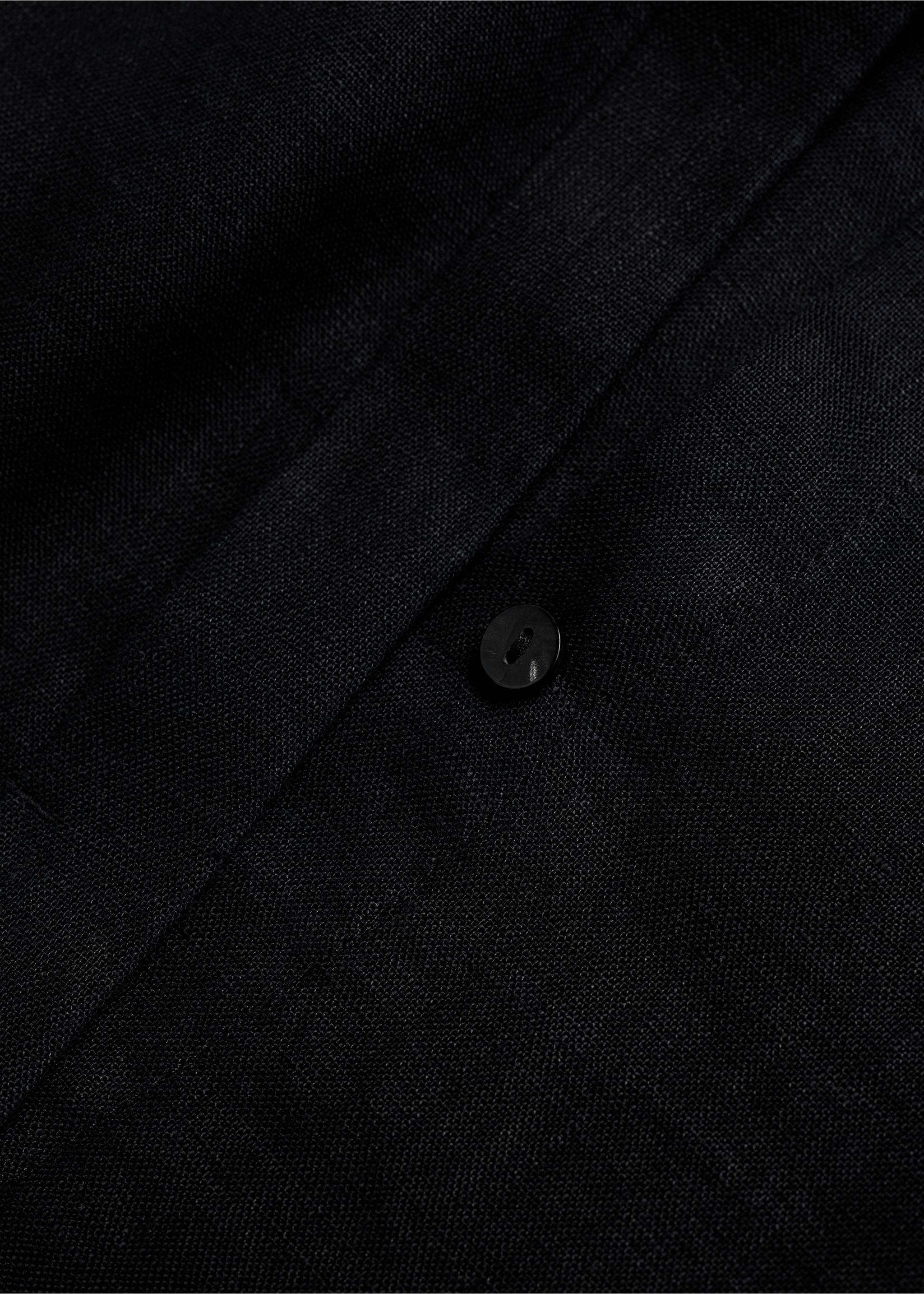 Linen 100% shirt - Details of the article 0, Black. Ref: 87045735-00.