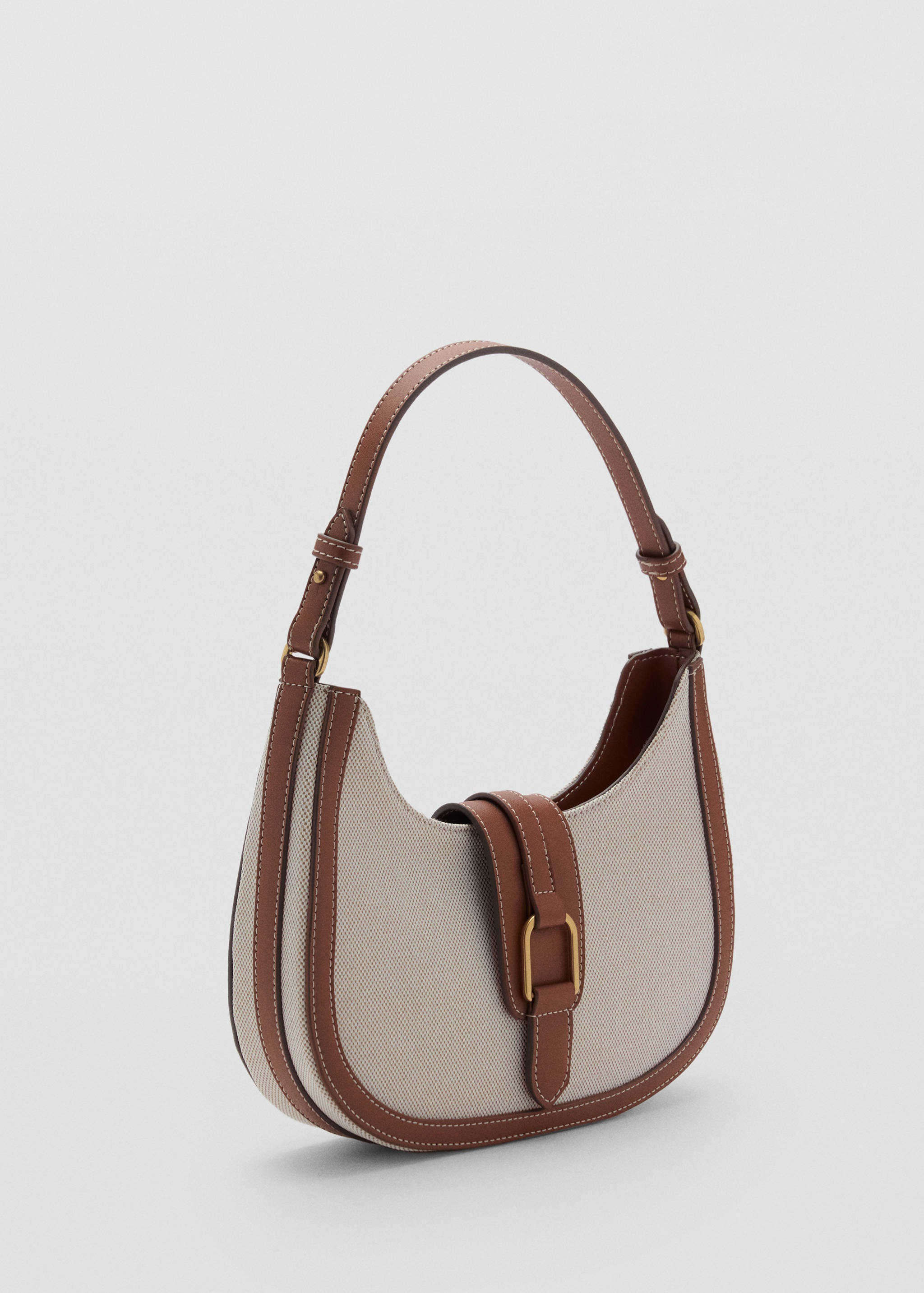 Contrast canvas shoulder bag - Medium plane