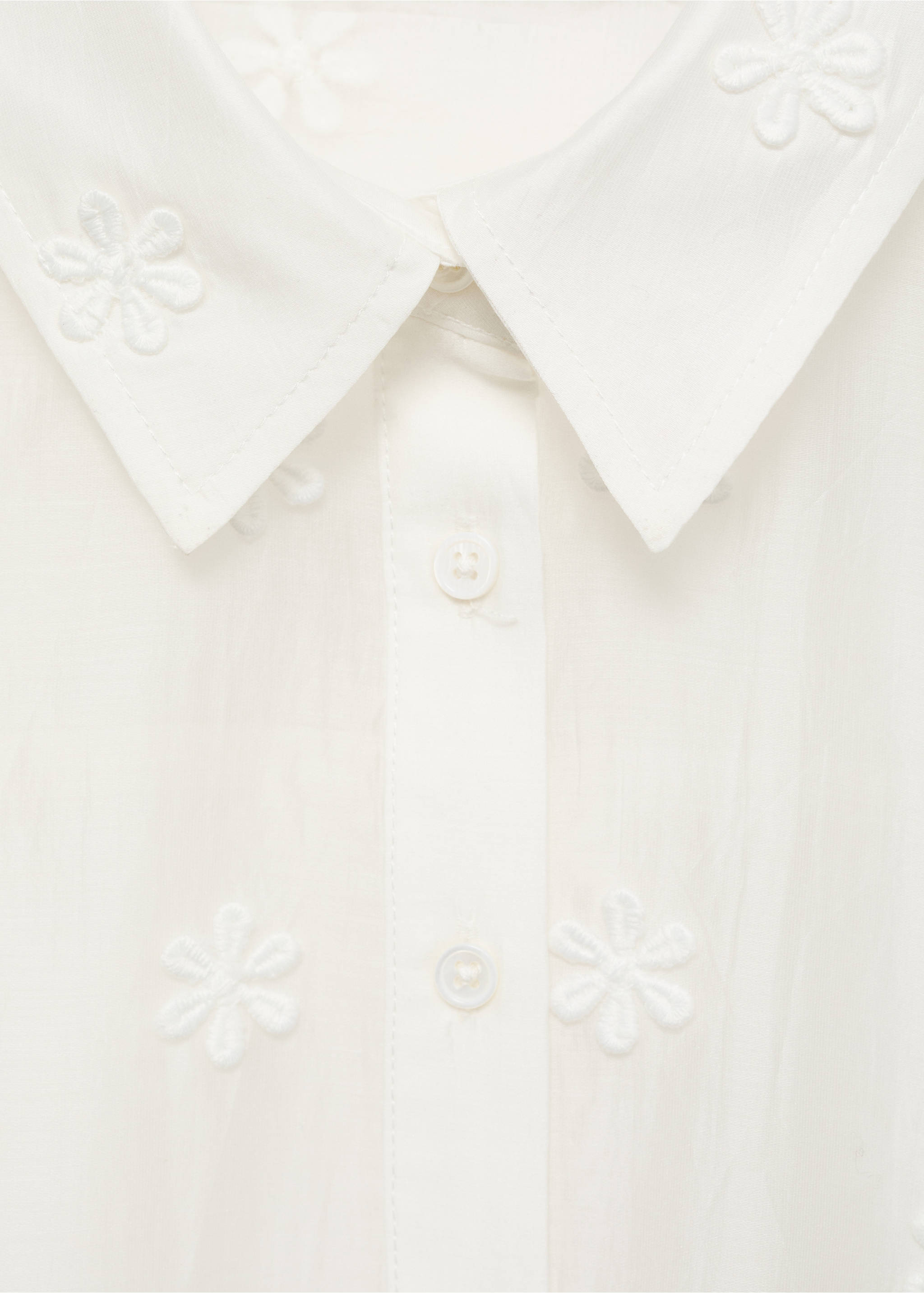 Camisa lyocell semitransparente flores - Detalle del artículo 8, Blanco. Ref: 87045742-00.