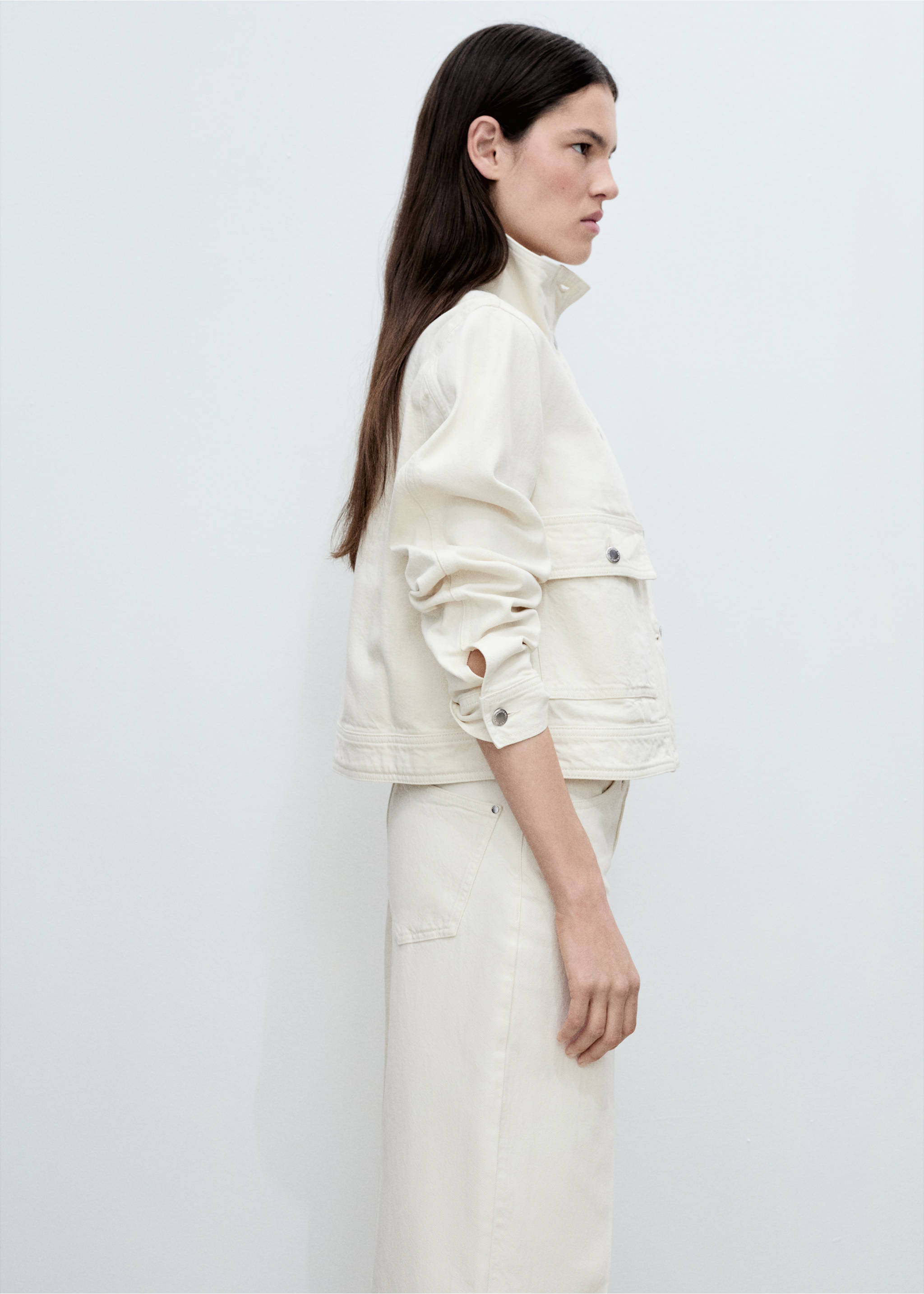 Wide leg jeans with belt - Details of the article 2, Off White. Ref: 87045743-00.