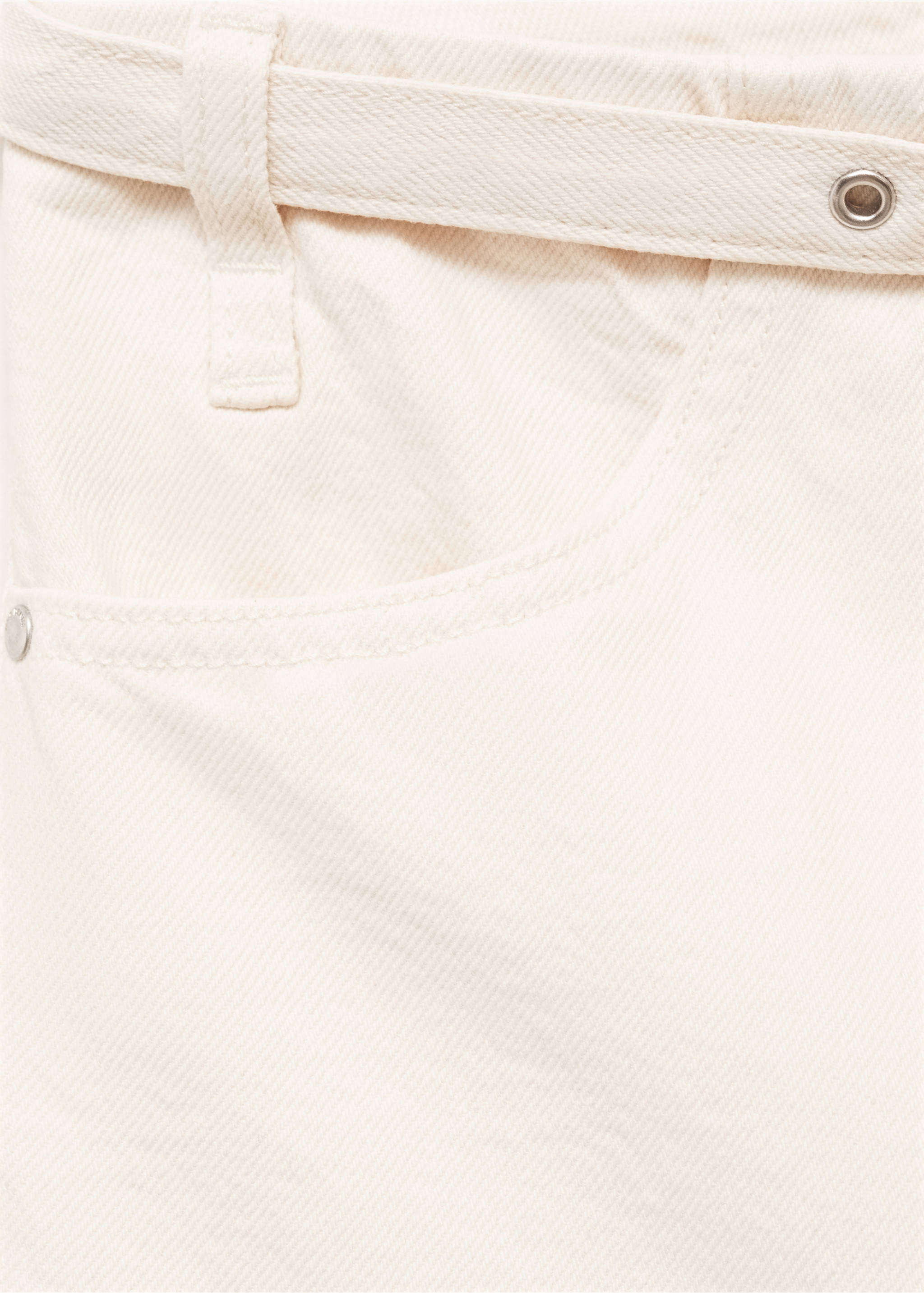 Wide leg jeans with belt - Details of the article 8, Off White. Ref: 87045743-00.