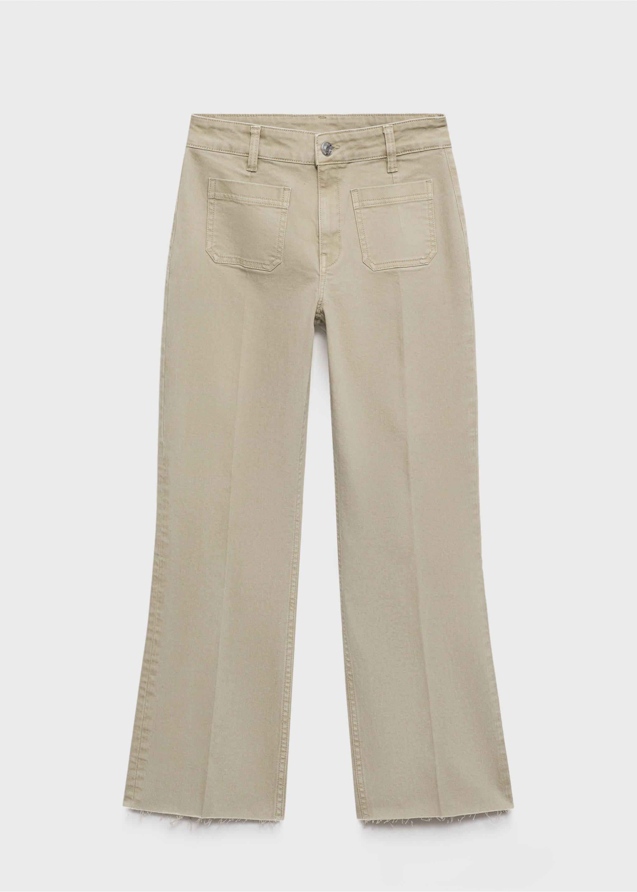 Jeans flare crop bolsillos - Artículo sin modelo, Verde pastel. Ref: 87045744-00.