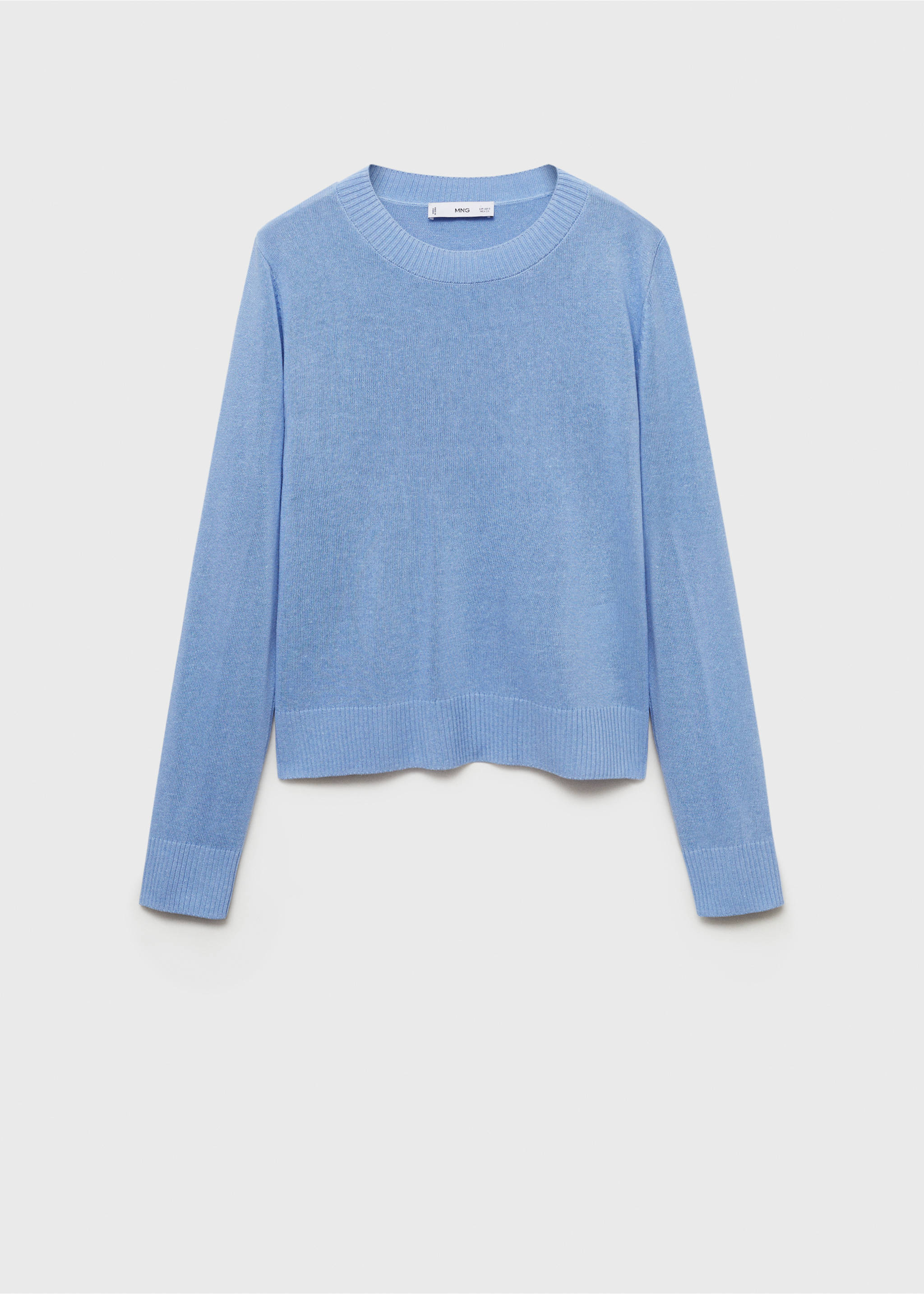 Linen-blend knitted sweater - Article without model, Sky Blue. Ref: 87045746-00.