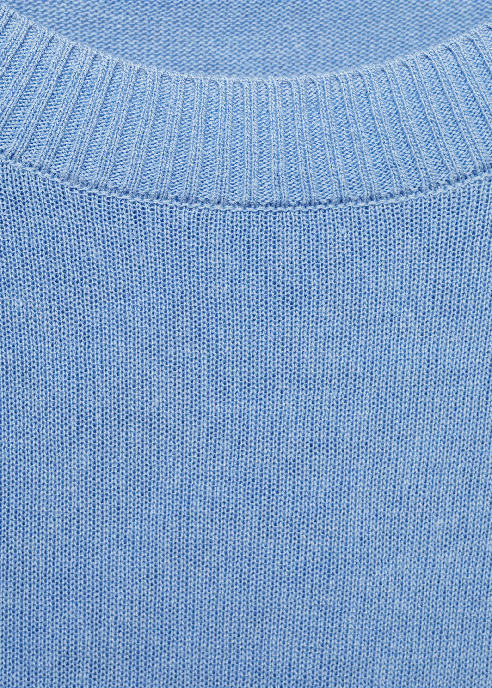 Linen-blend knitted sweater - Details of the article 8, Sky Blue. Ref: 87045746-00.