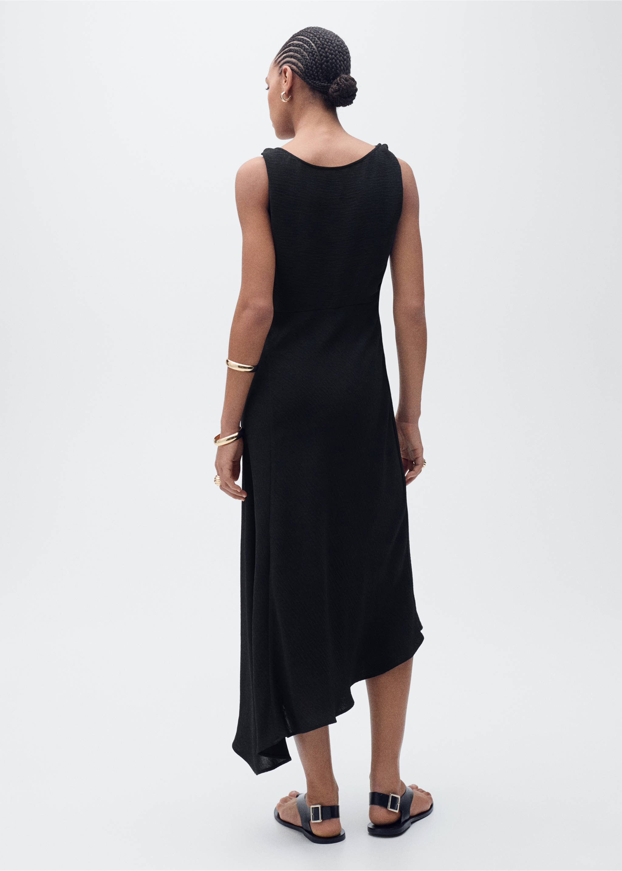Long asymmetric dress - Reverse of the article, Black. Ref: 87045747-00.