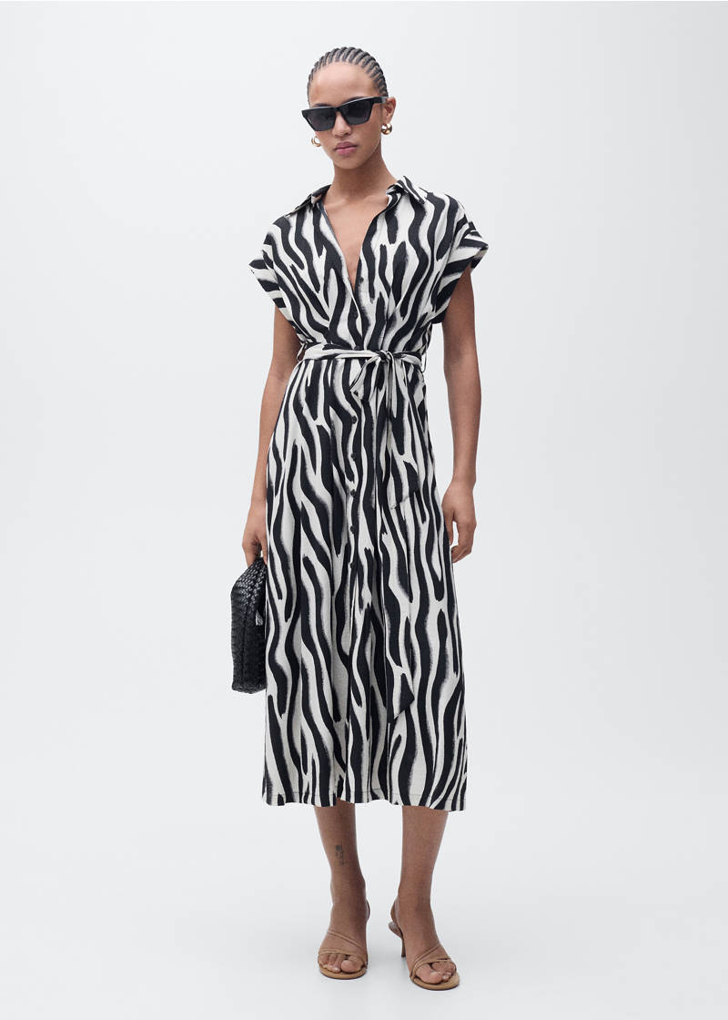 Zebra shirt dress