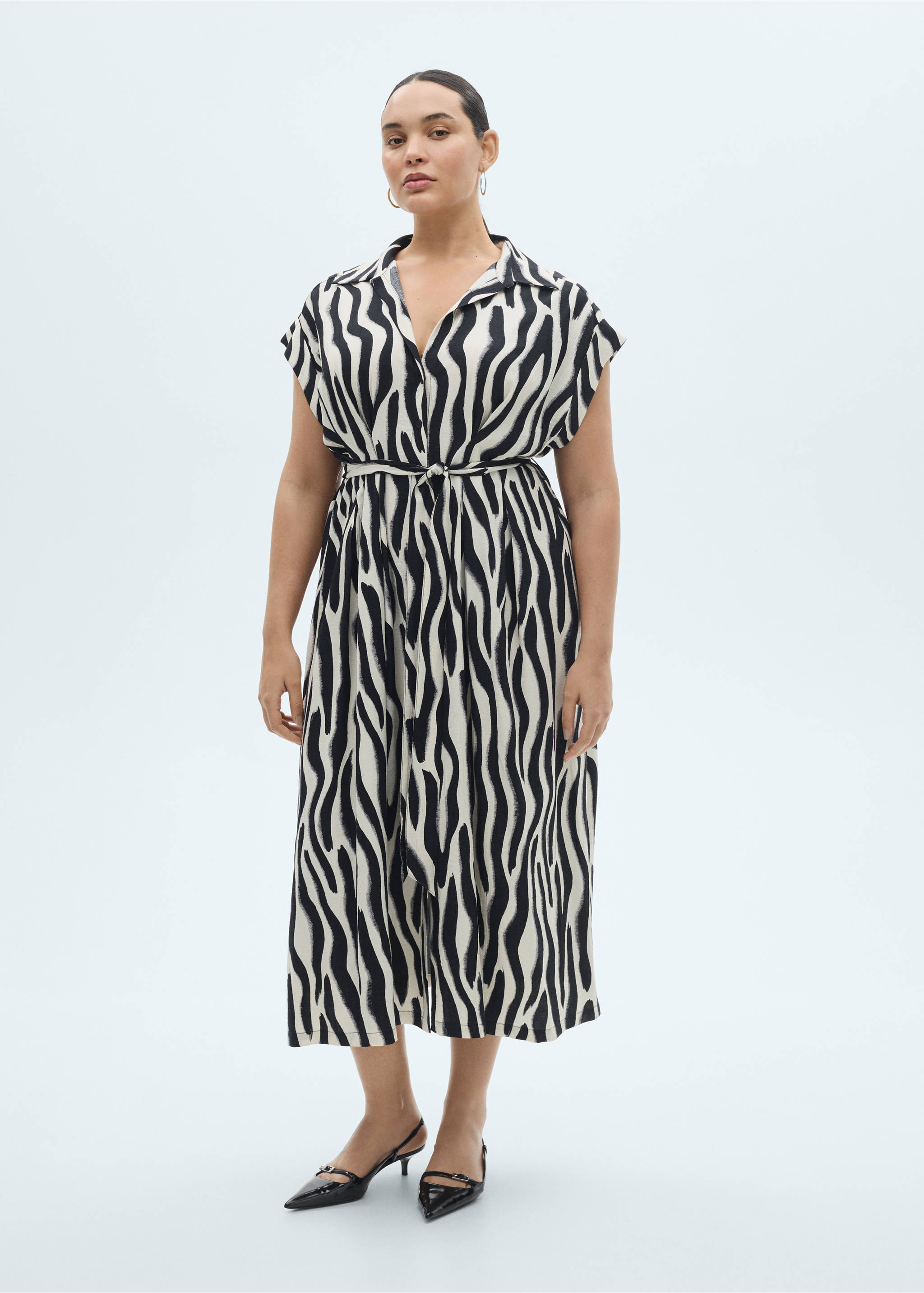 Robe chemise zèbre - Détail de l'article 6, Noir. Ref: 87045748-00.