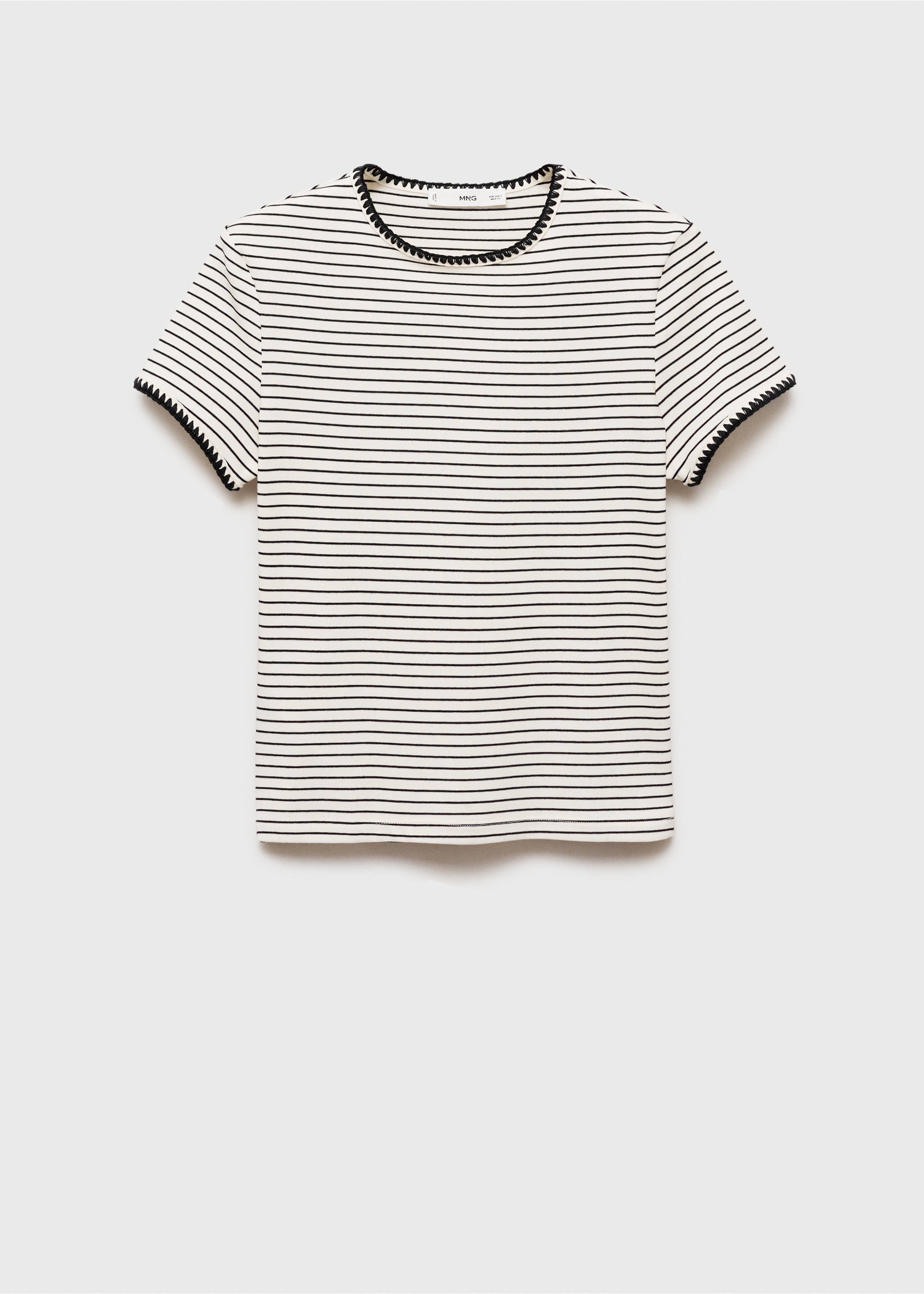 Cotton t-shirt with contrasting trim - Article without model, Off White. Ref: 87045749-00.