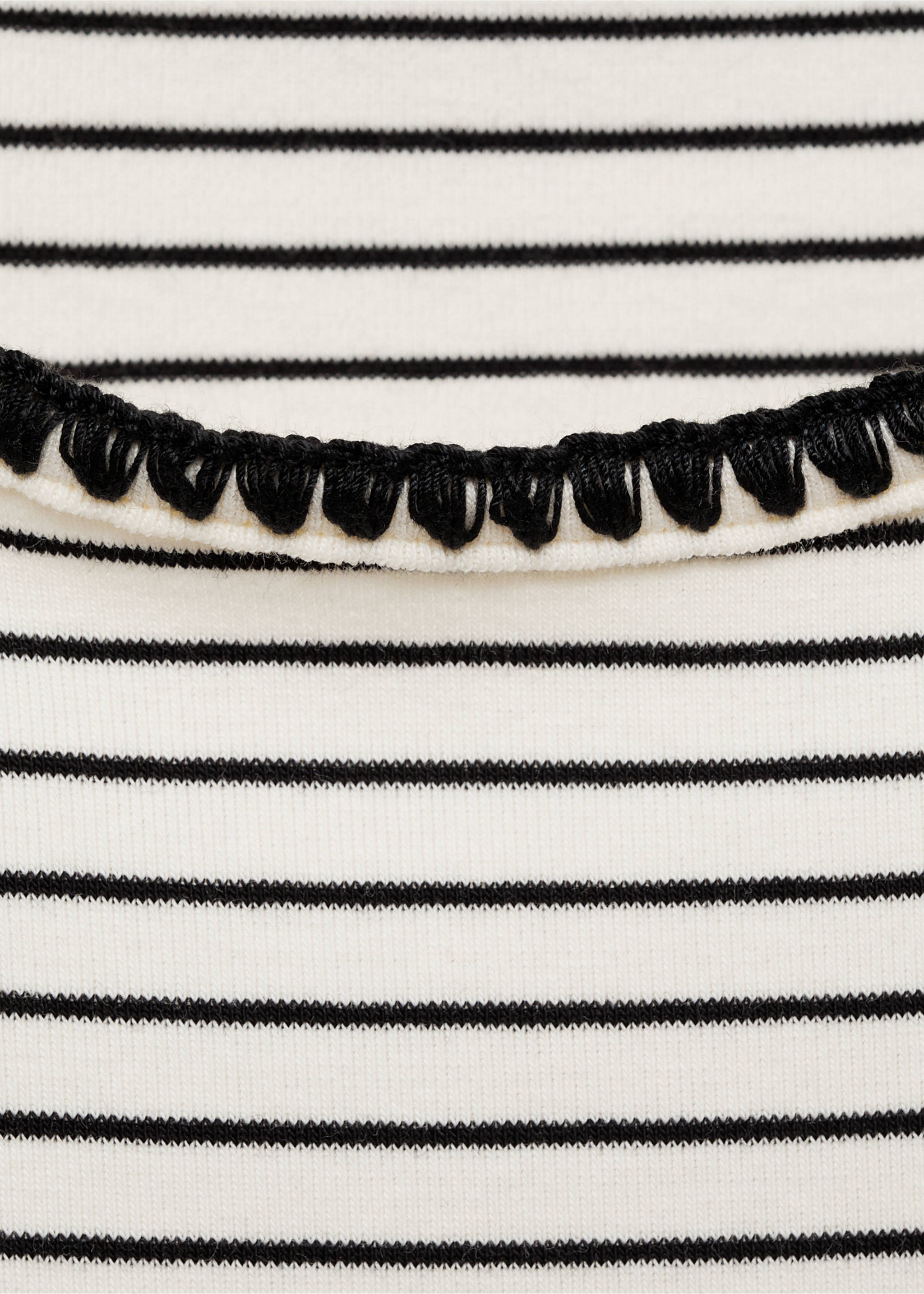 Cotton t-shirt with contrasting trim - Details of the article 8, Off White. Ref: 87045749-00.