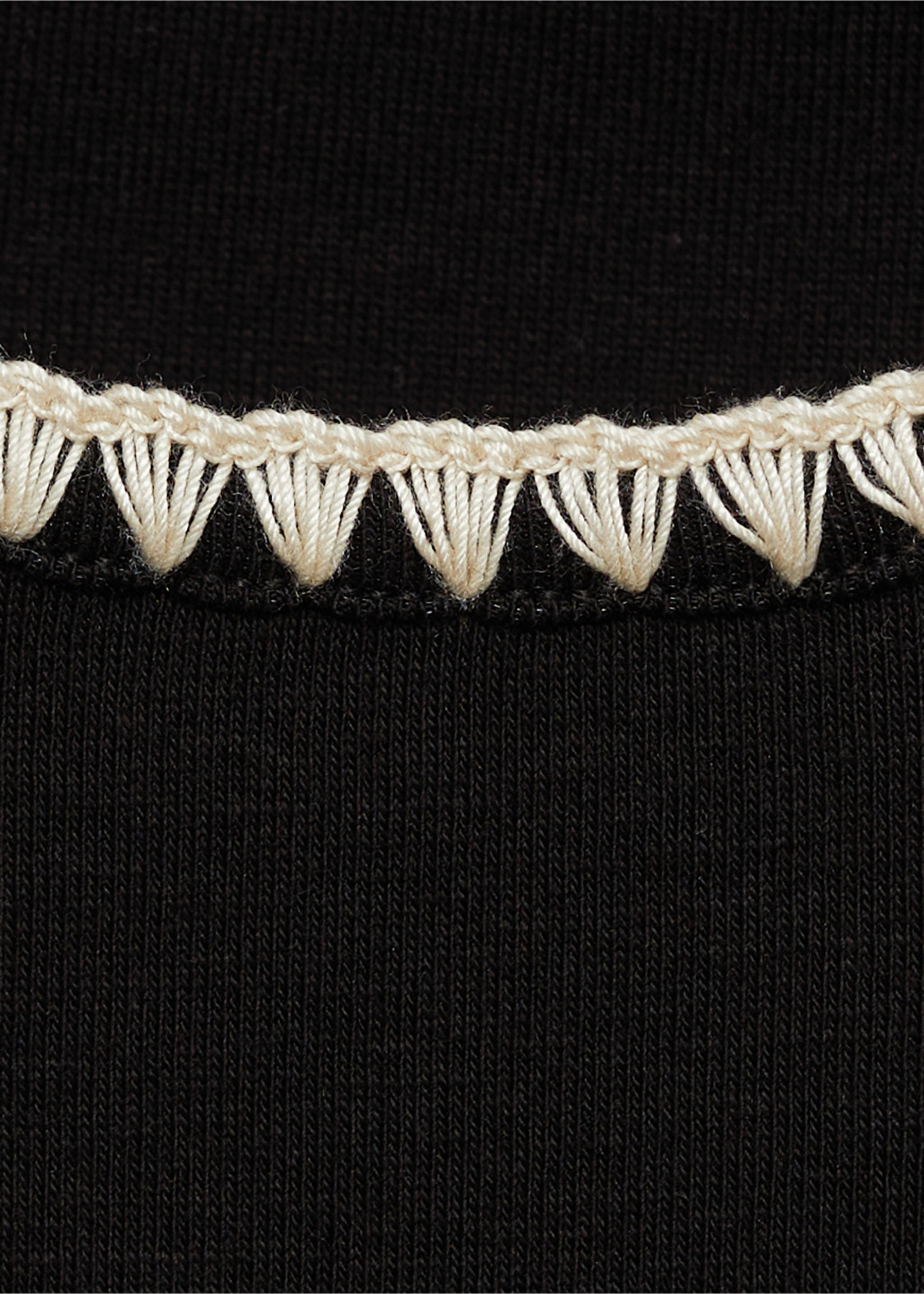 Cotton t-shirt with contrasting trim - Details of the article 8, Black. Ref: 87045749-00.