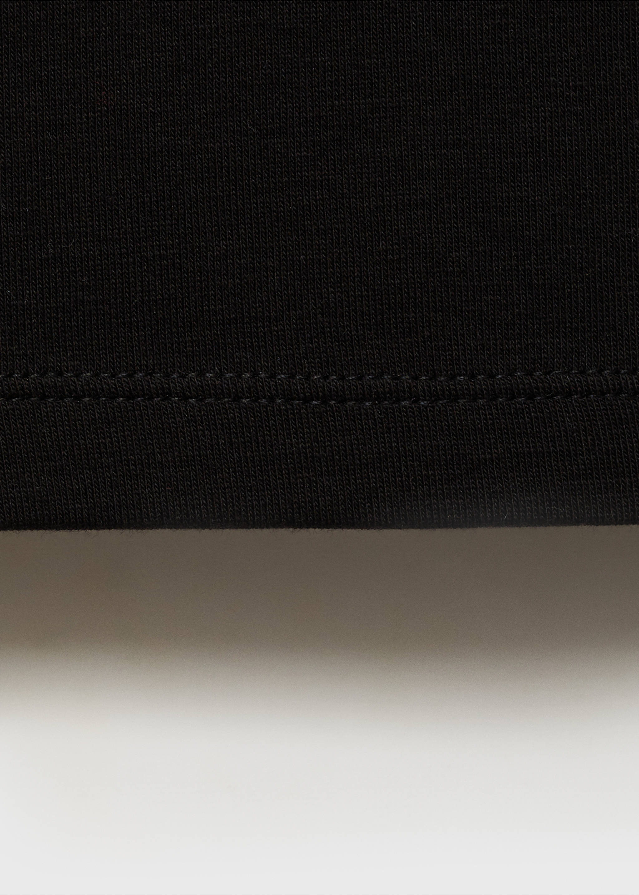 Cotton t-shirt with contrasting trim - Details of the article 0, Black. Ref: 87045749-00.