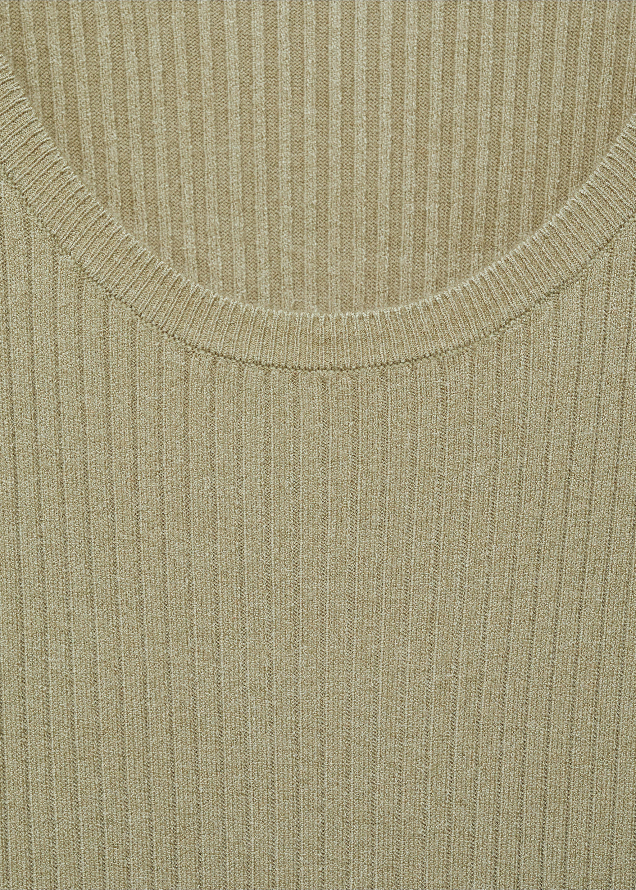 Rib-knit midi-dress - Details of the article 8, Khaki. Ref: 87045750-00.