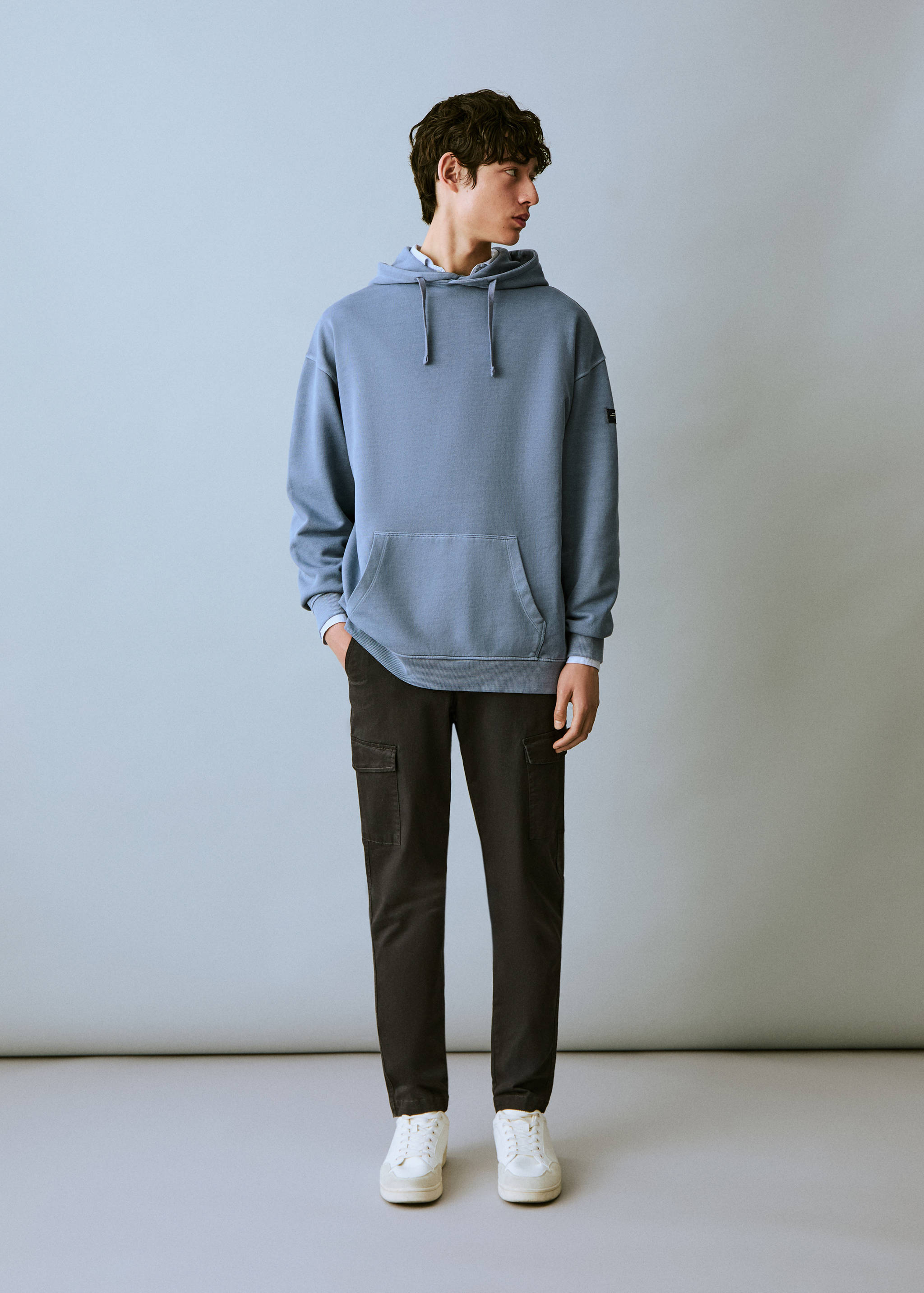 Baumwoll-Sweatshirt mit Tasche - Allgemeine Ansicht