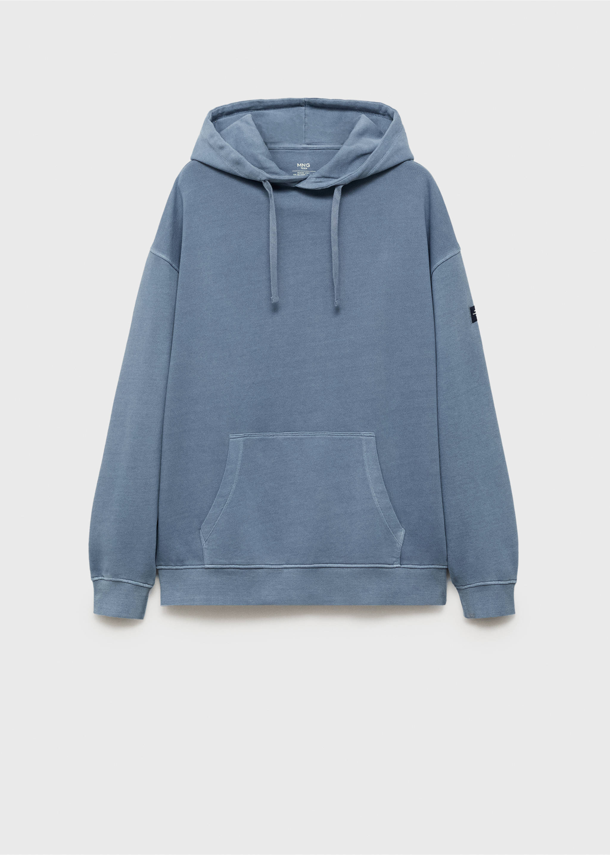 Baumwoll-Sweatshirt mit Tasche - Artikel ohne Model, Blau. Ref: 87045751-00.