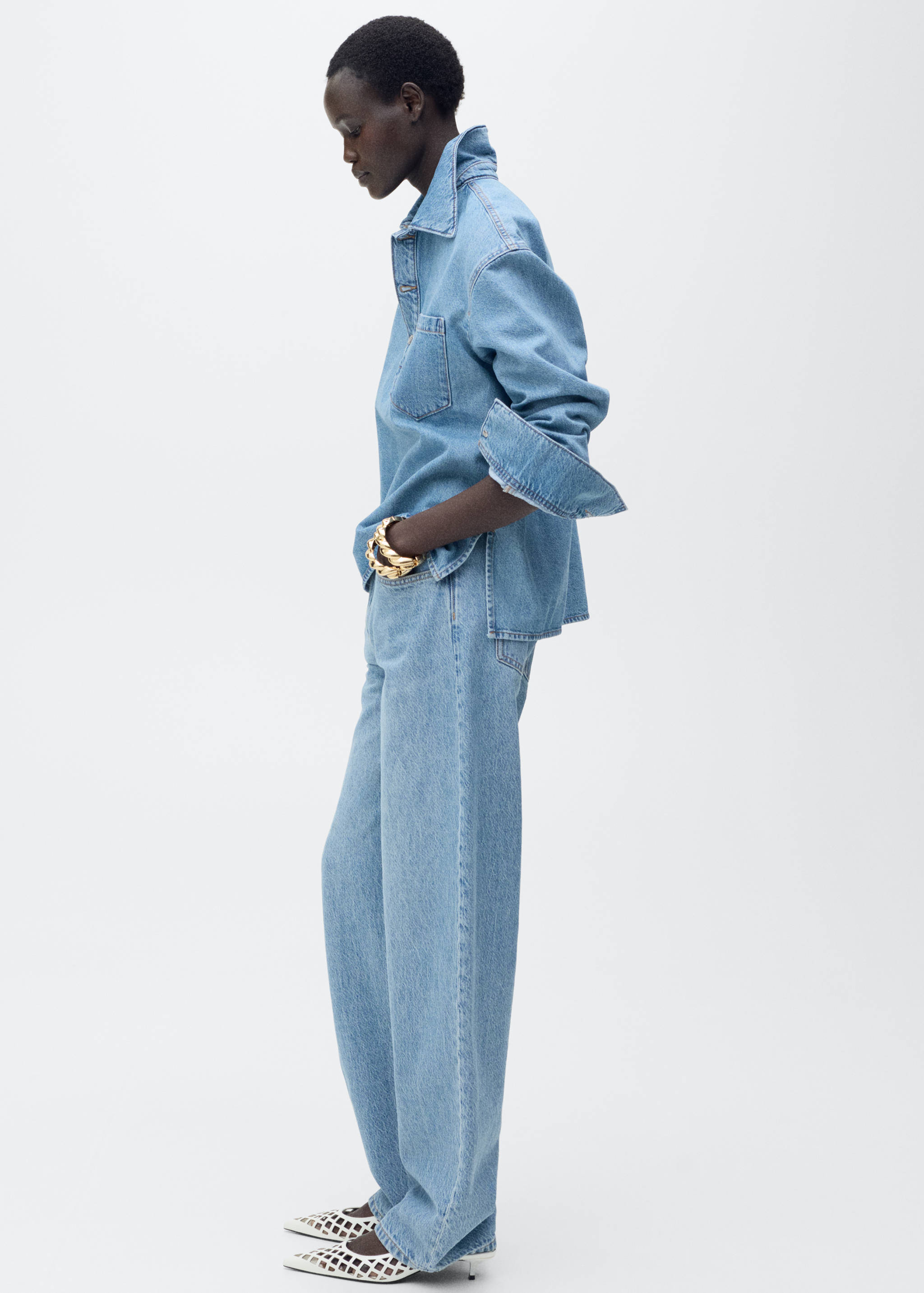 Blusa denim bolsillo - Detalle del artículo 6