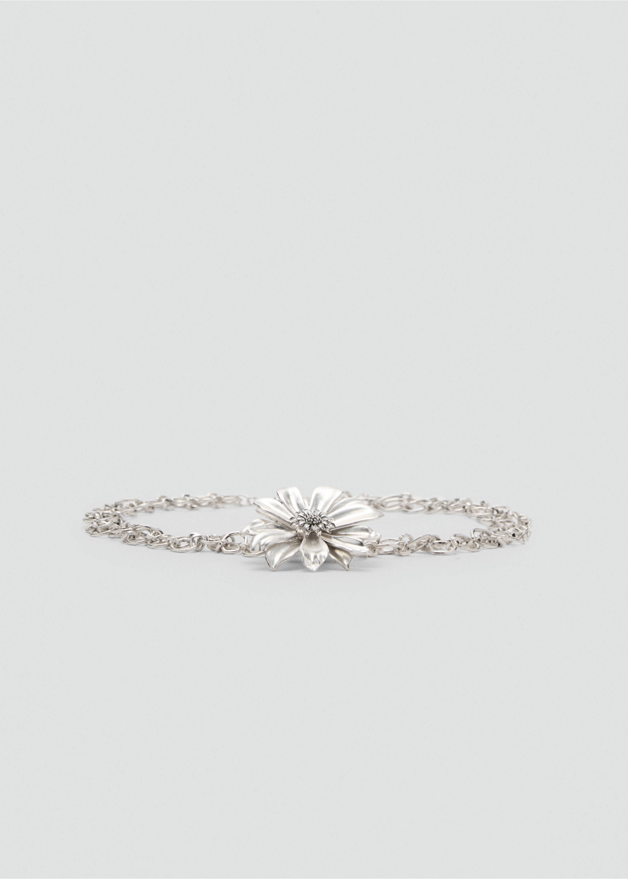 Metal chain flower belt - Article without model, Silver. Ref: 87045761-00.