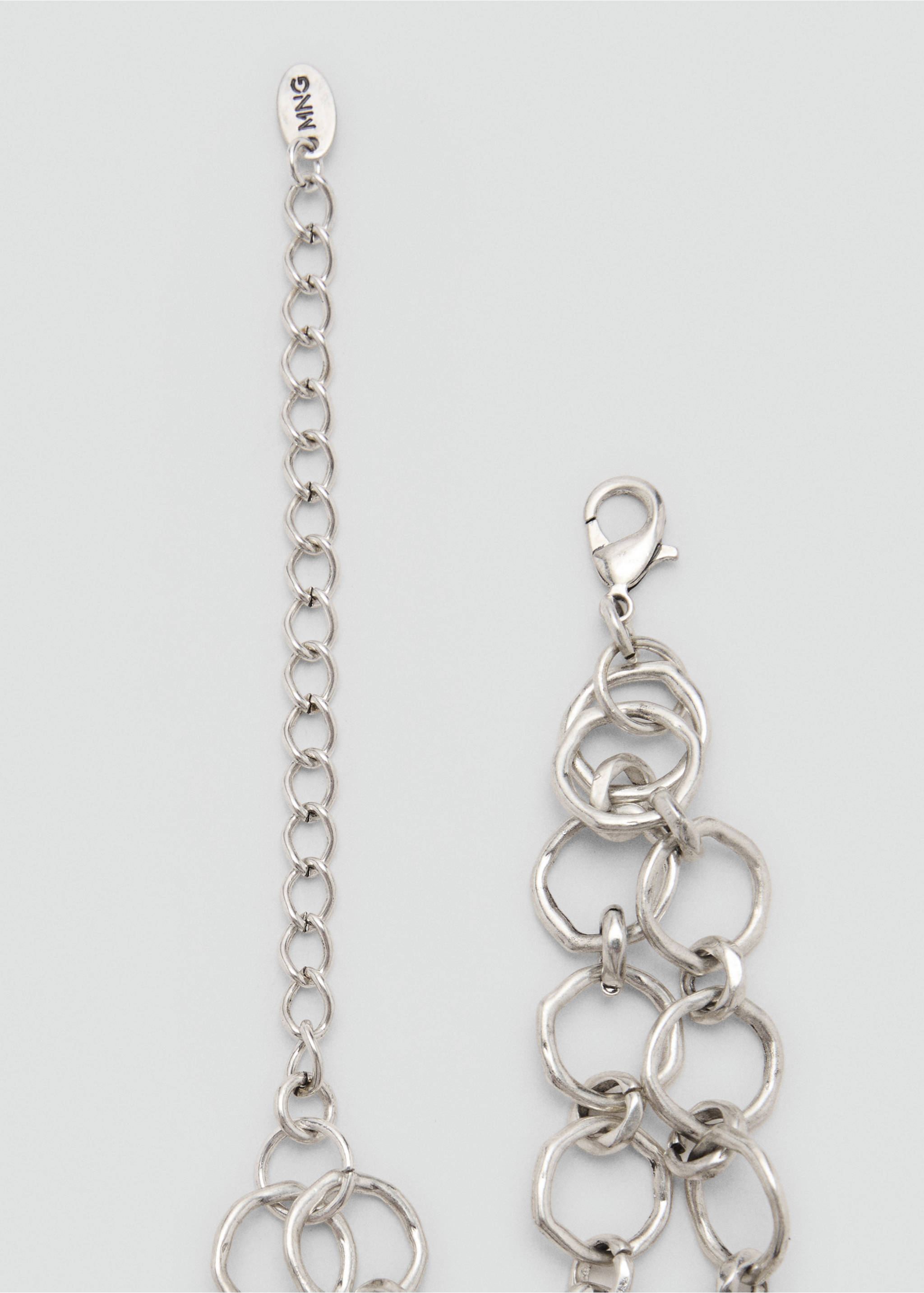 Metal chain flower belt - Details of the article 2, Silver. Ref: 87045761-00.