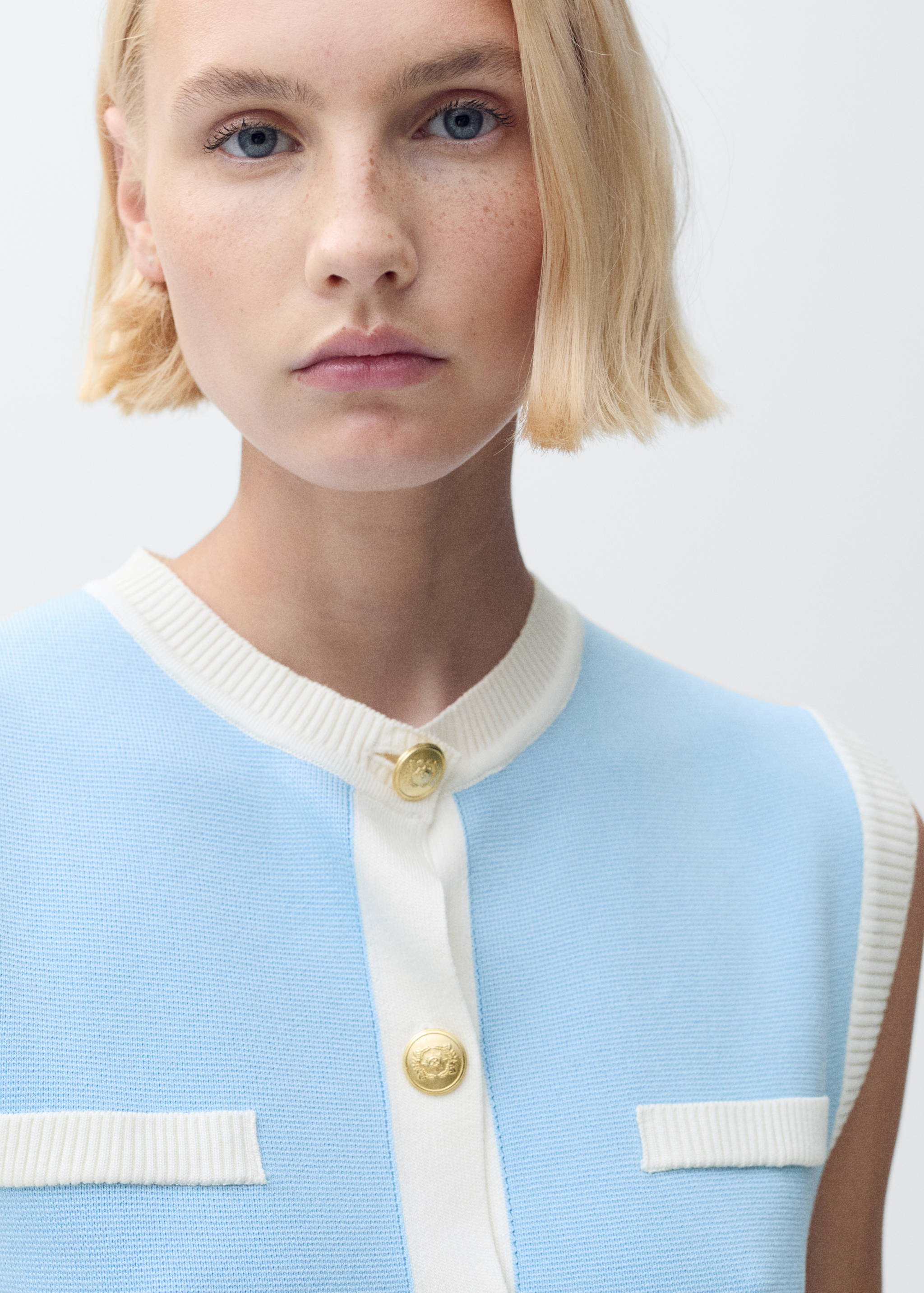 Gilet maille liserés contrastants - Détail de l'article 1