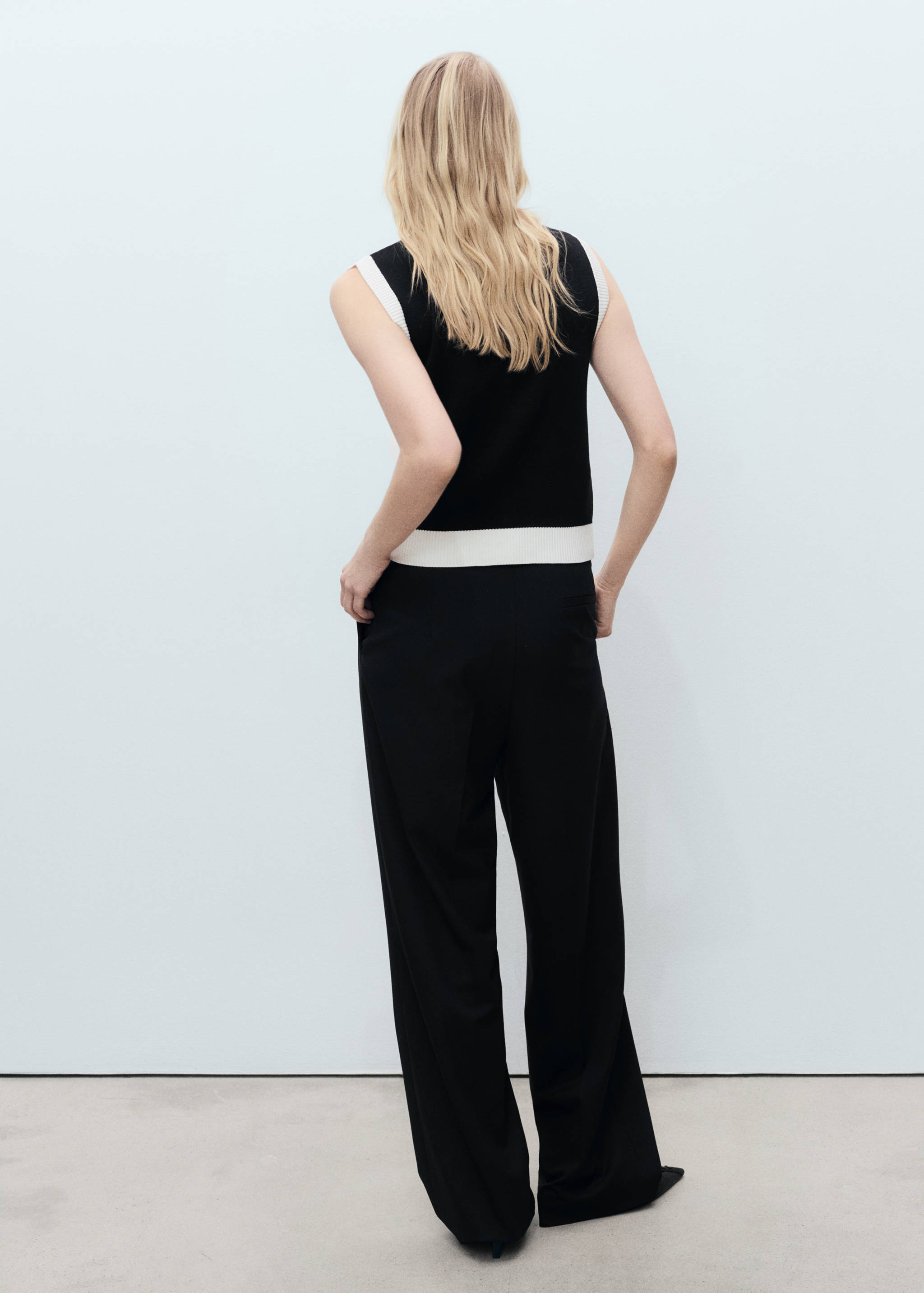 Gilet maille liserés contrastants - Verso de l’article