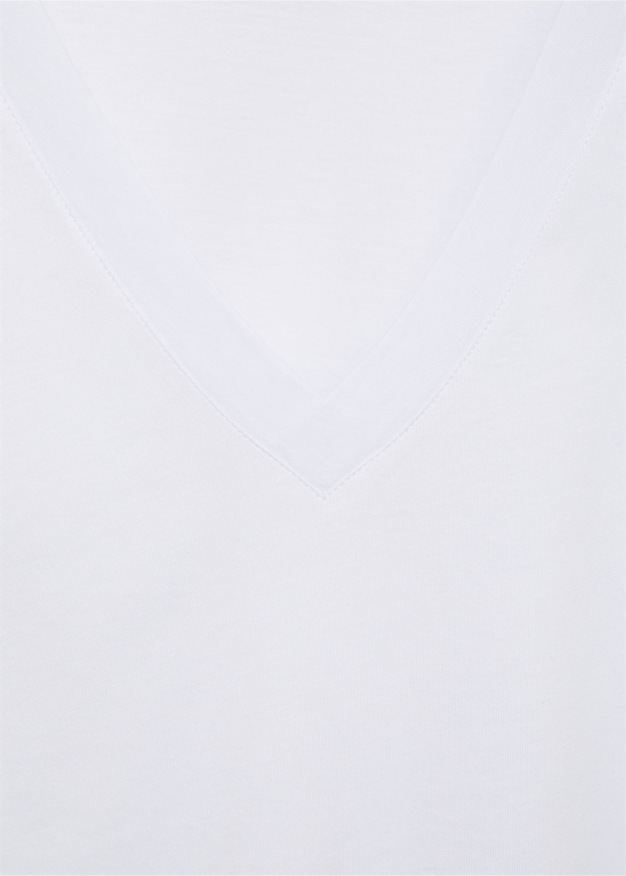 Studded V-neck t-shirt - Details of the article 0, White. Ref: 87045765-00.