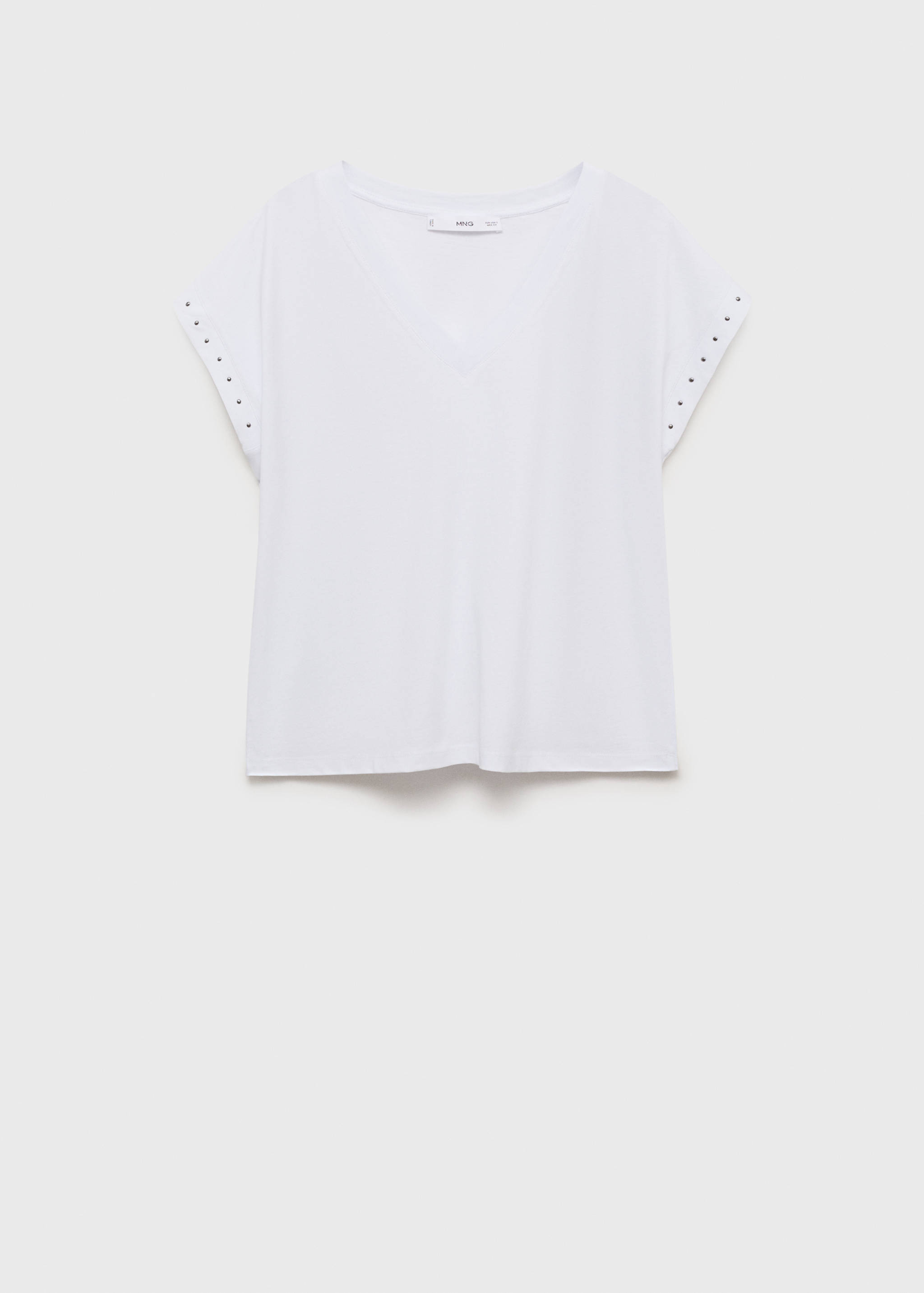 T-Shirt mit V-Ausschnitt und Nieten - Artikel ohne Model
