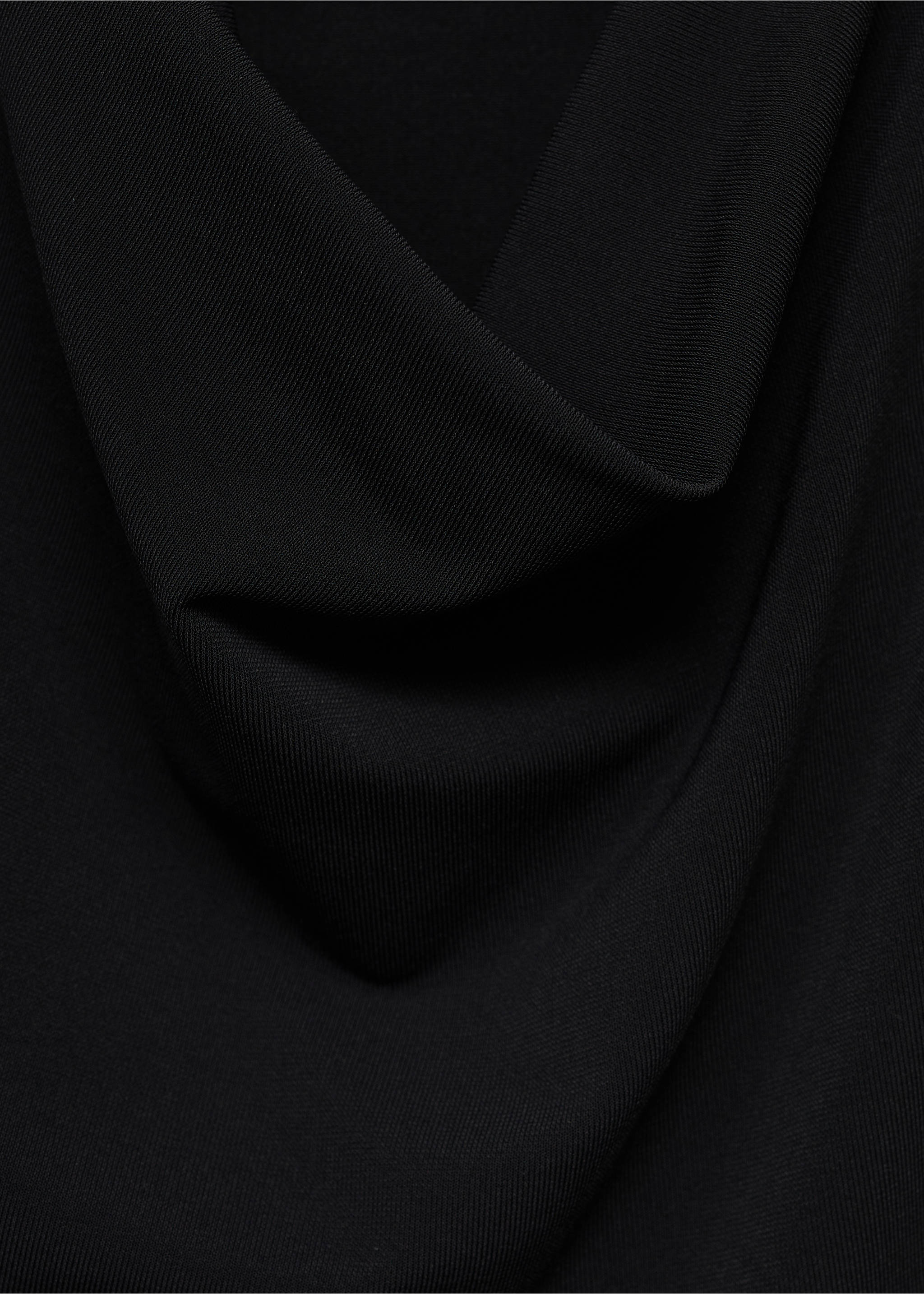 Fine-knit draped top - Details of the article 8, Black. Ref: 87045767-00.