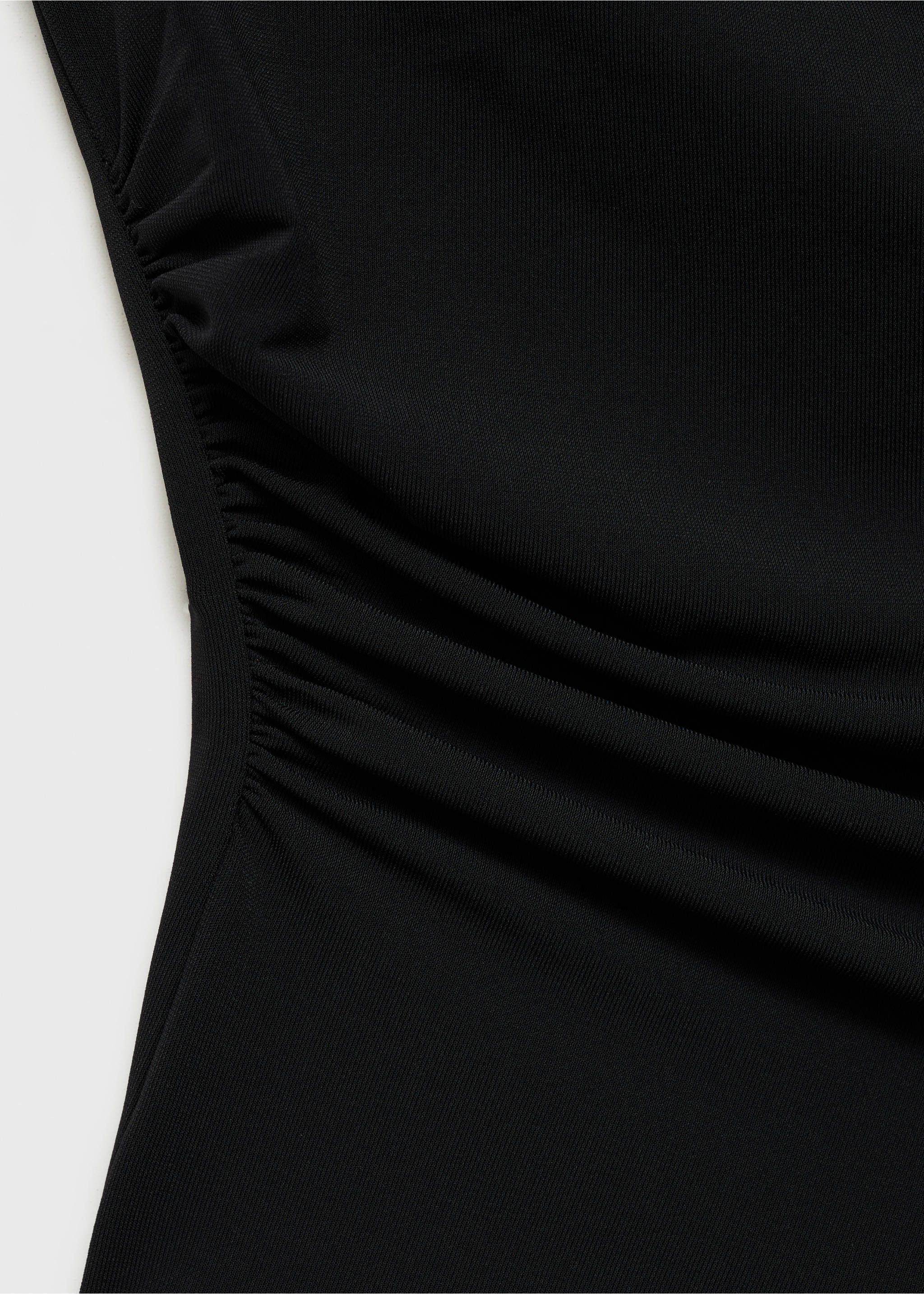 Fine-knit draped top - Details of the article 0, Black. Ref: 87045767-00.
