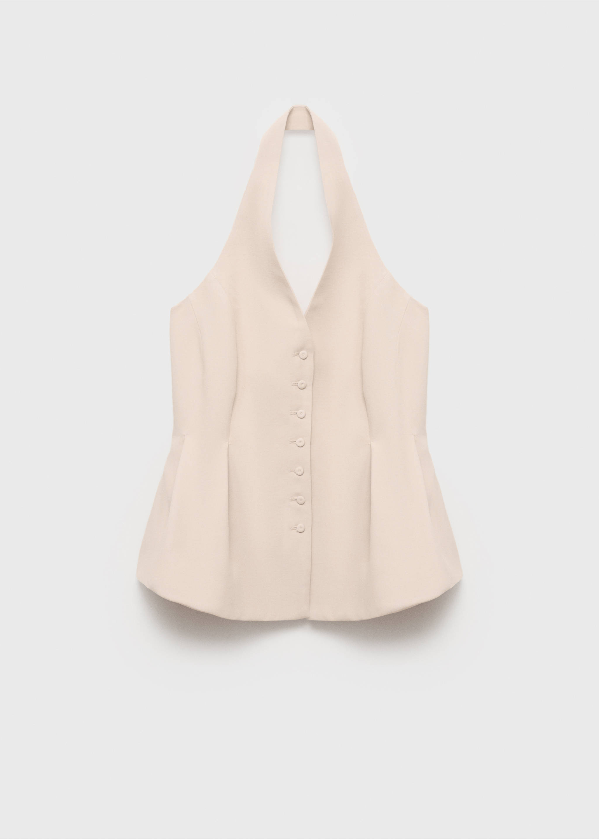 Halter-neck waistcoat with pleats - Article without model, Nude. Ref: 87045769-00.