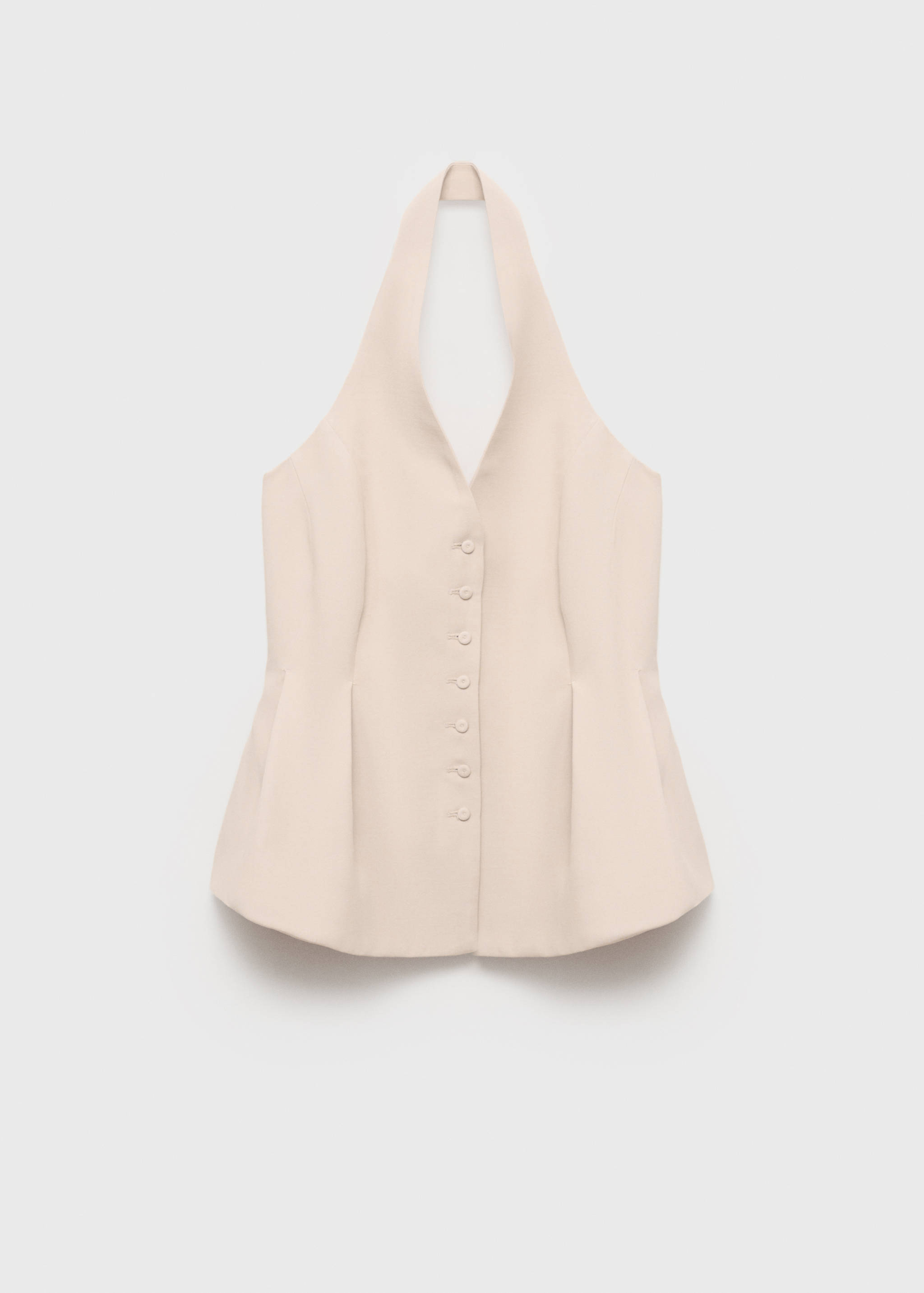 Halter-neck waistcoat with pleats - Article without model