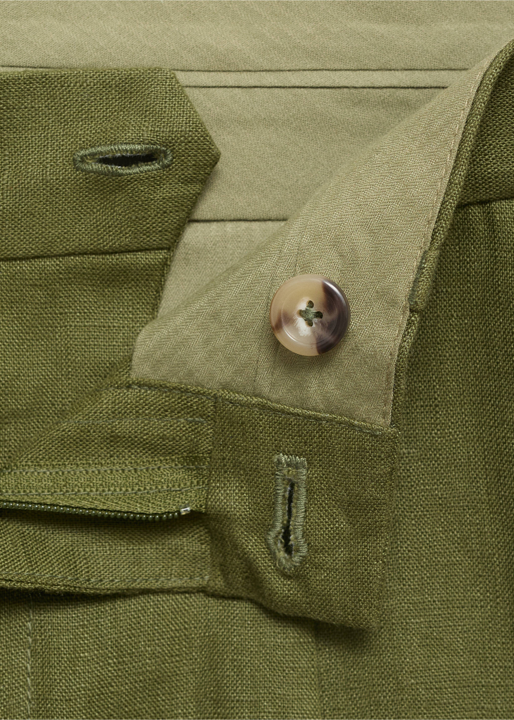 Bermudes 100% lli pinces - Detall de l'article 8, Verd. Ref: 87045917-00.