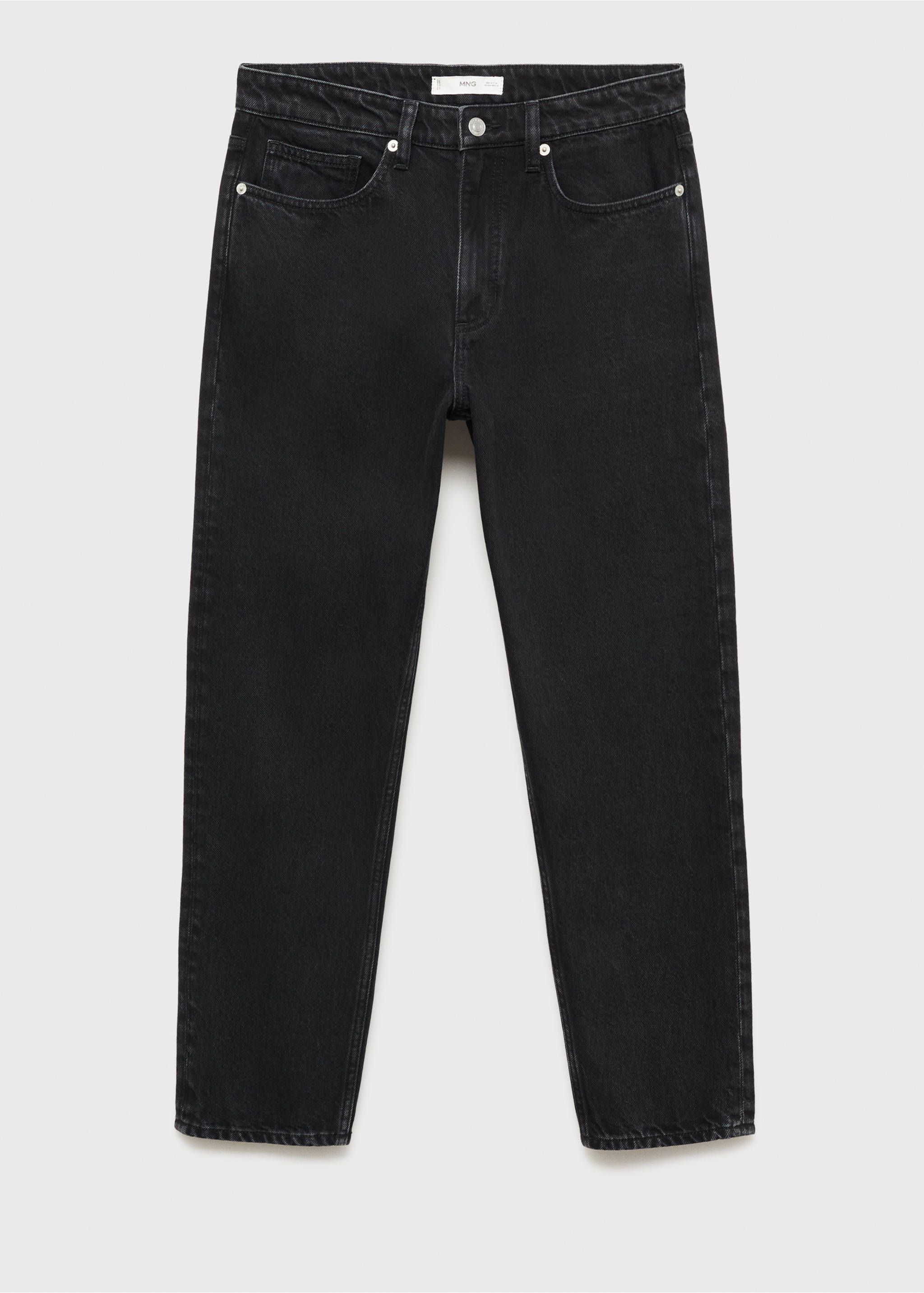 Cropped carrot-fit jeans - Article without model, Black denim. Ref: 87045923-00.