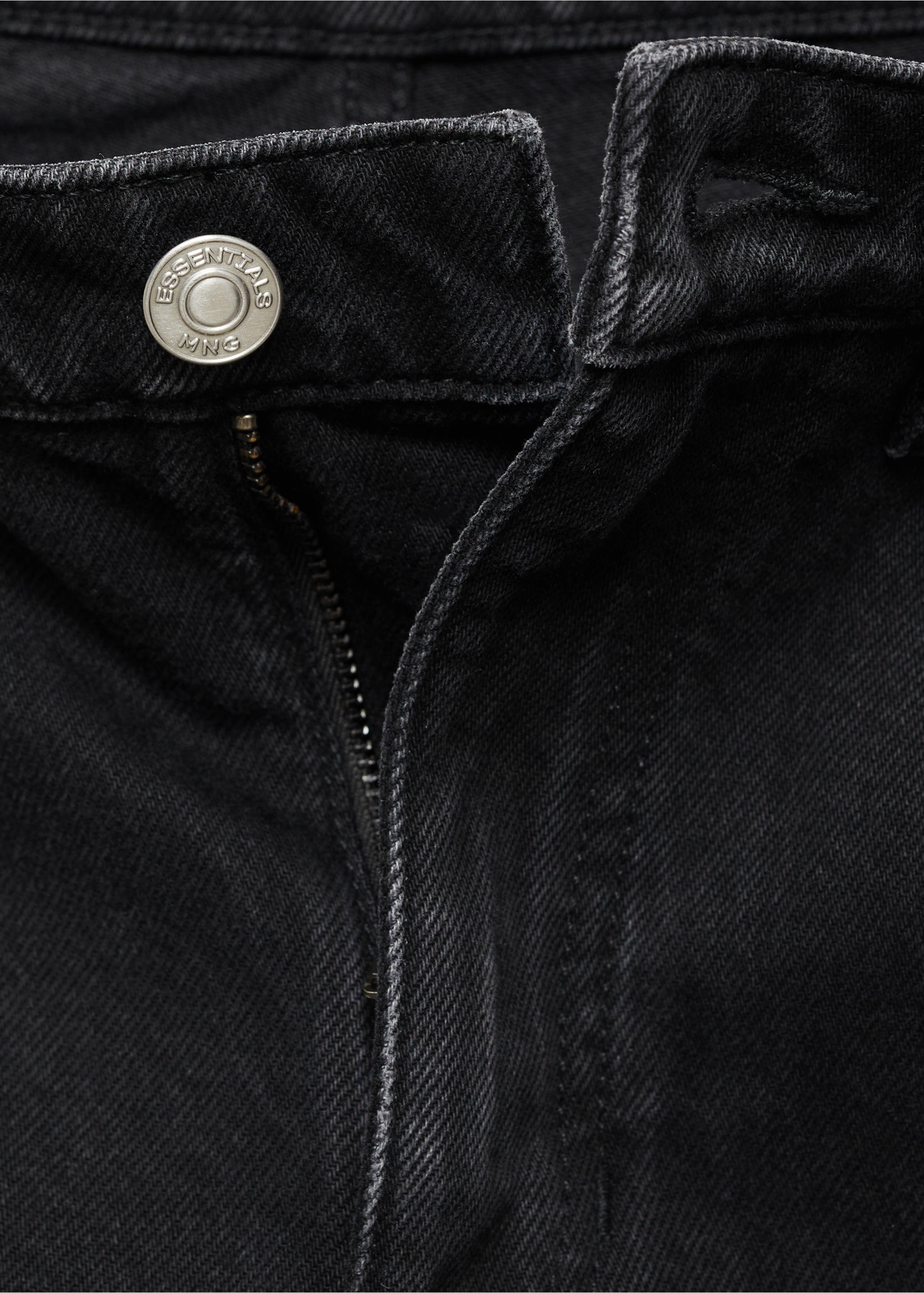 Cropped carrot-fit jeans - Details of the article 8, Black denim. Ref: 87045923-00.