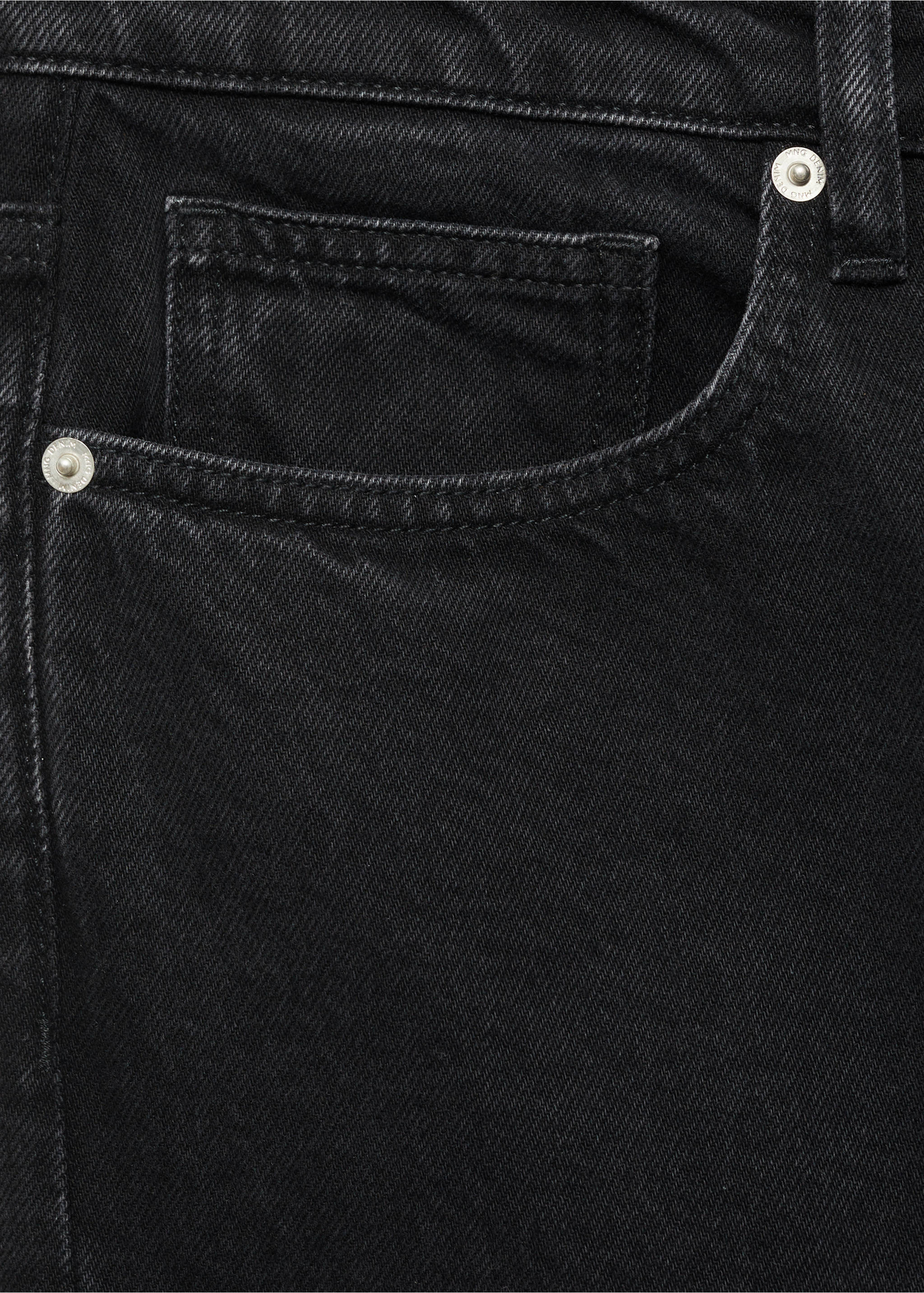 Cropped carrot-fit jeans - Details of the article 0, Black denim. Ref: 87045923-00.