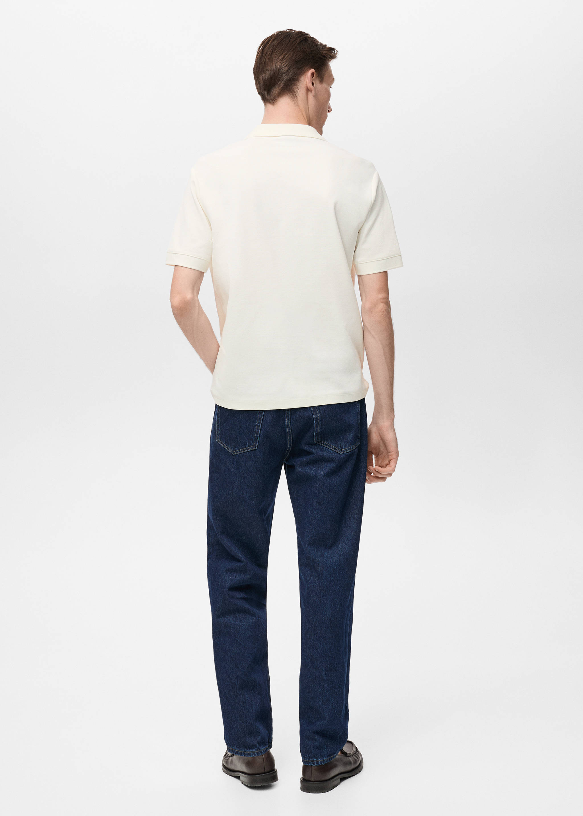 Structured knitted polo shirt - Reverse of the article