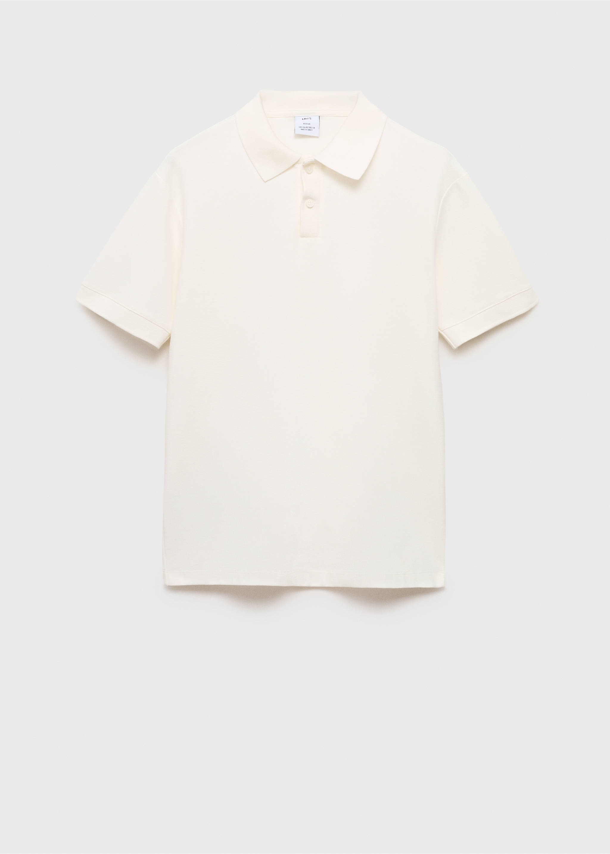 Structured knitted polo shirt - Article without model, White. Ref: 87045926-00.