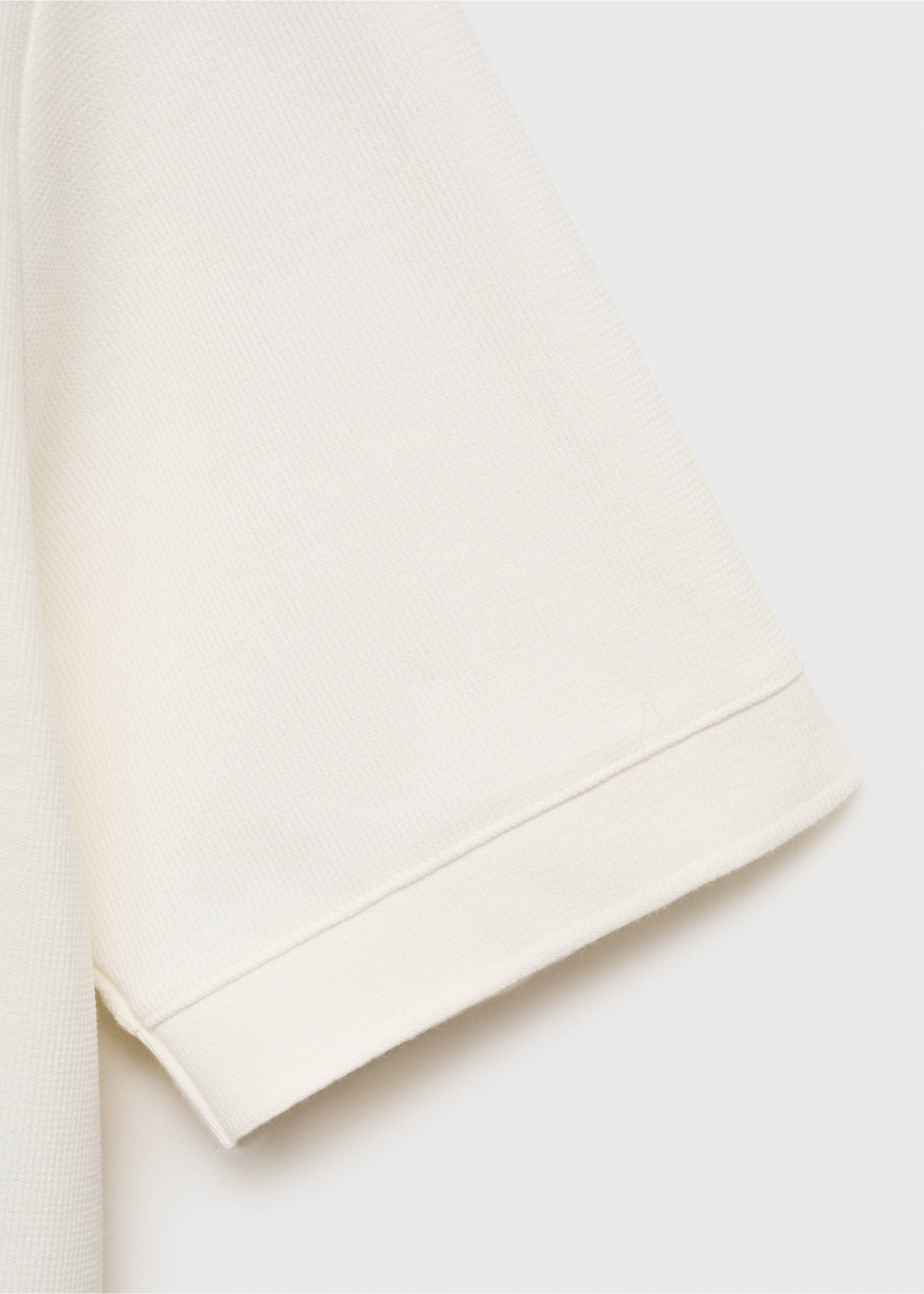 Structured knitted polo shirt - Details of the article 0, White. Ref: 87045926-00.